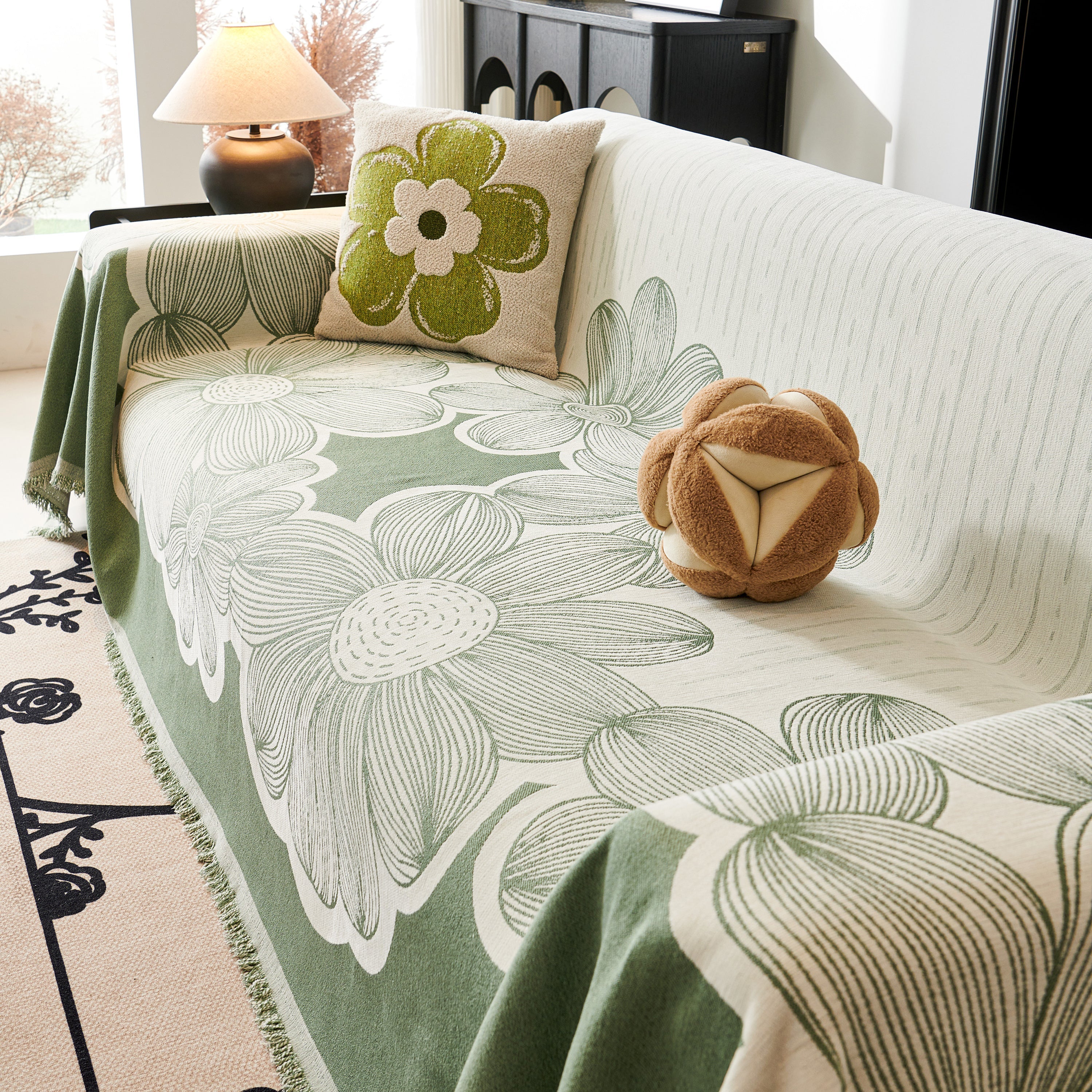 Floral Sofa Slipcovers Reversible Sofa Throw Covers With Tassels Pretty Furniture Covers For Sofas