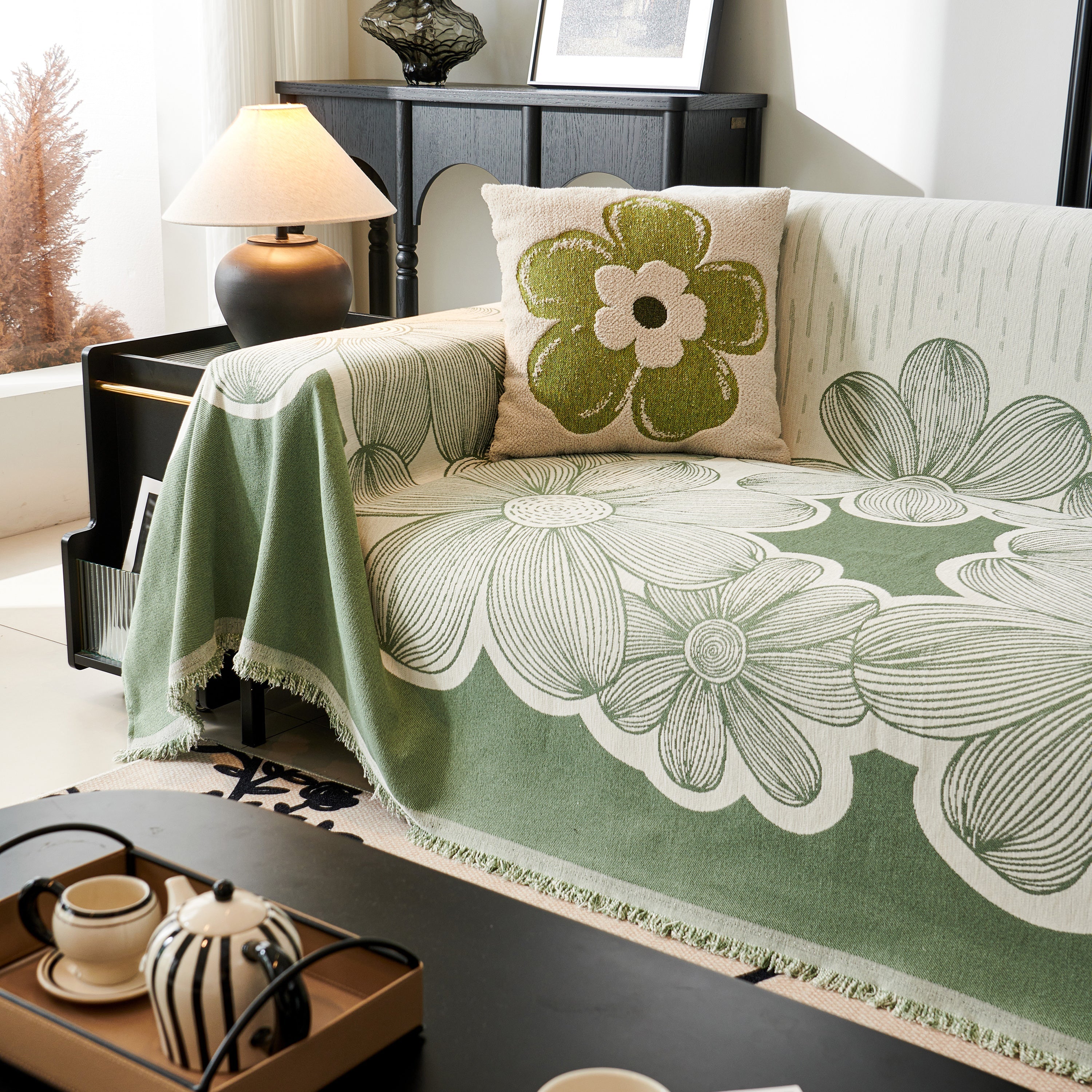 Floral Sofa Slipcovers Reversible Sofa Throw Covers With Tassels Pretty Furniture Covers For Sofas