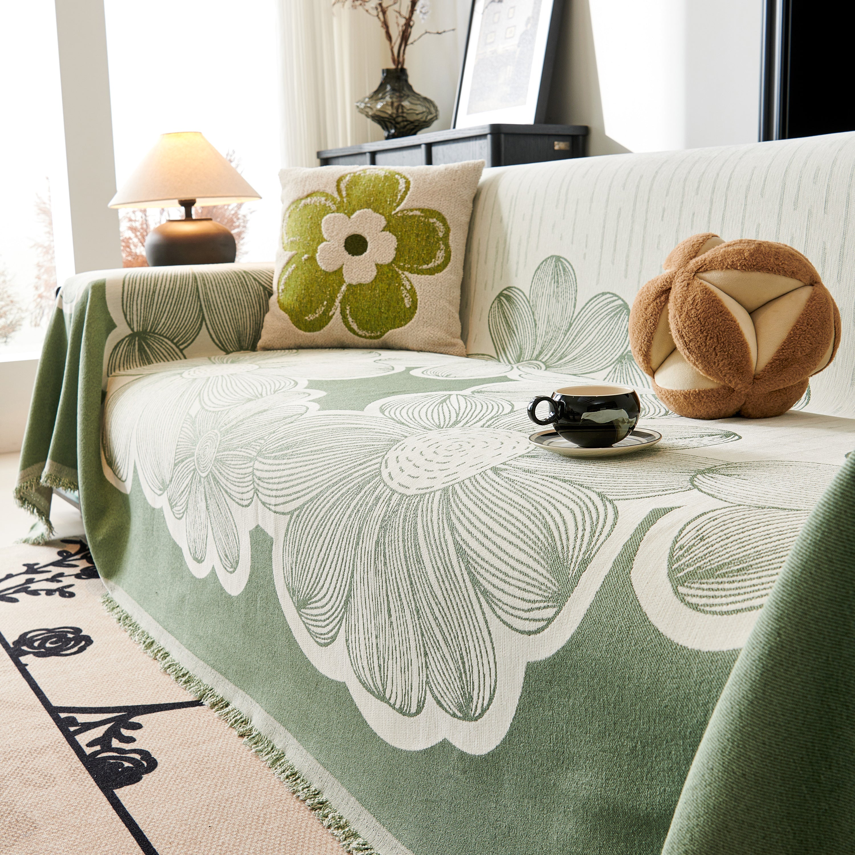Floral Sofa Slipcovers Reversible Sofa Throw Covers With Tassels Pretty Furniture Covers For Sofas