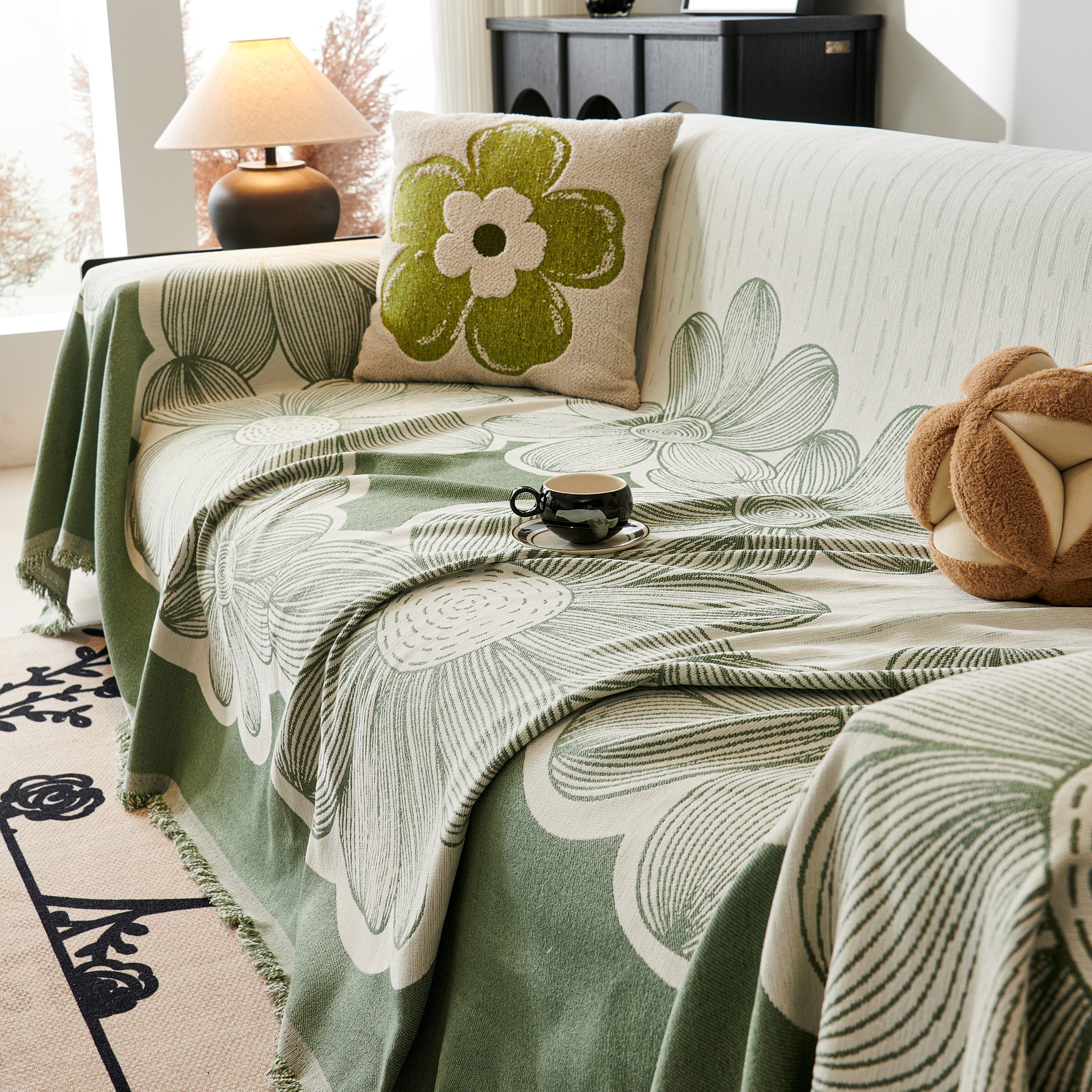 Floral Sofa Slipcovers Reversible Sofa Throw Covers With Tassels Pretty Furniture Covers For Sofas