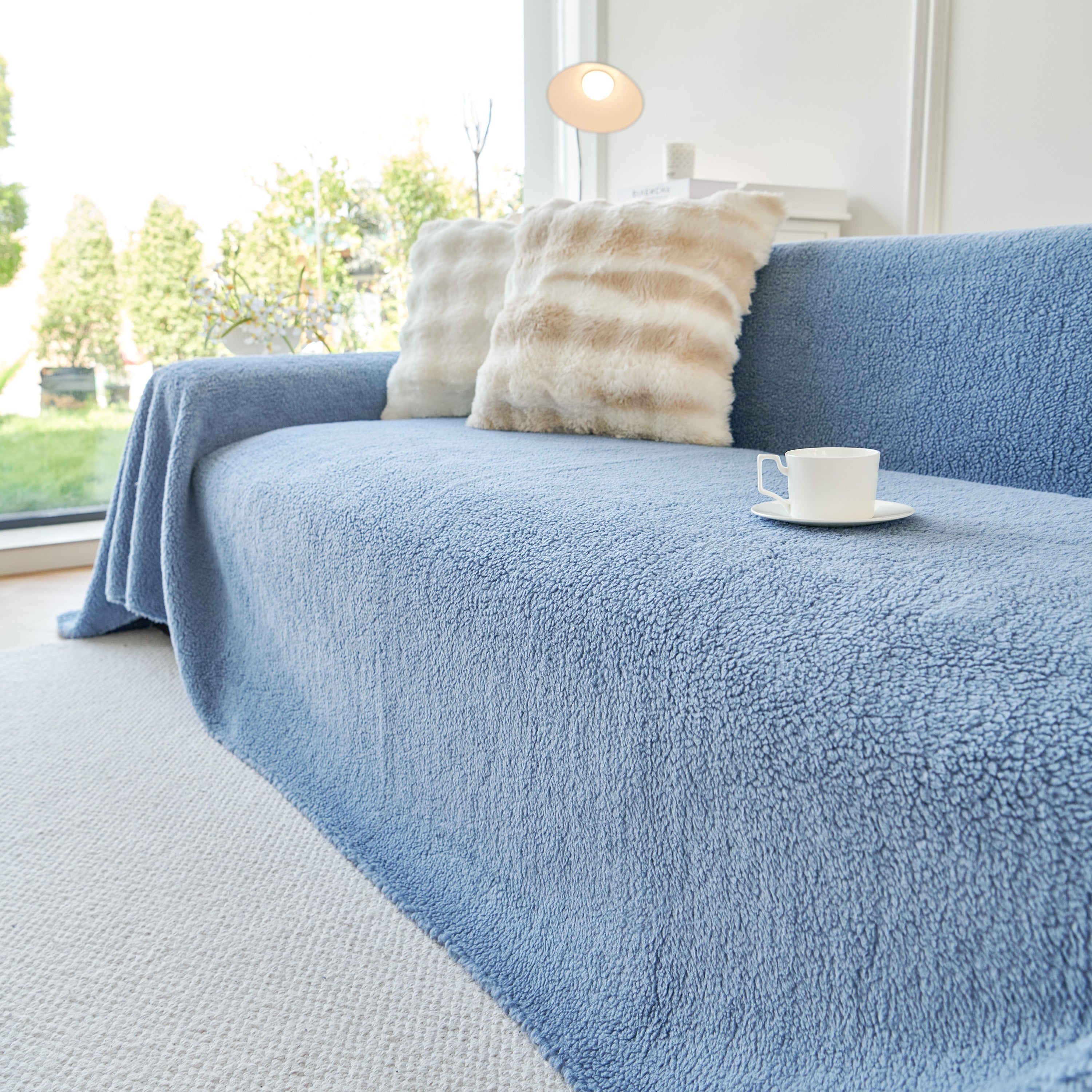 Thick Sherpa Fleece Sofa Protector Cover Stylish Durable Slipcovers For Couches And Chairs