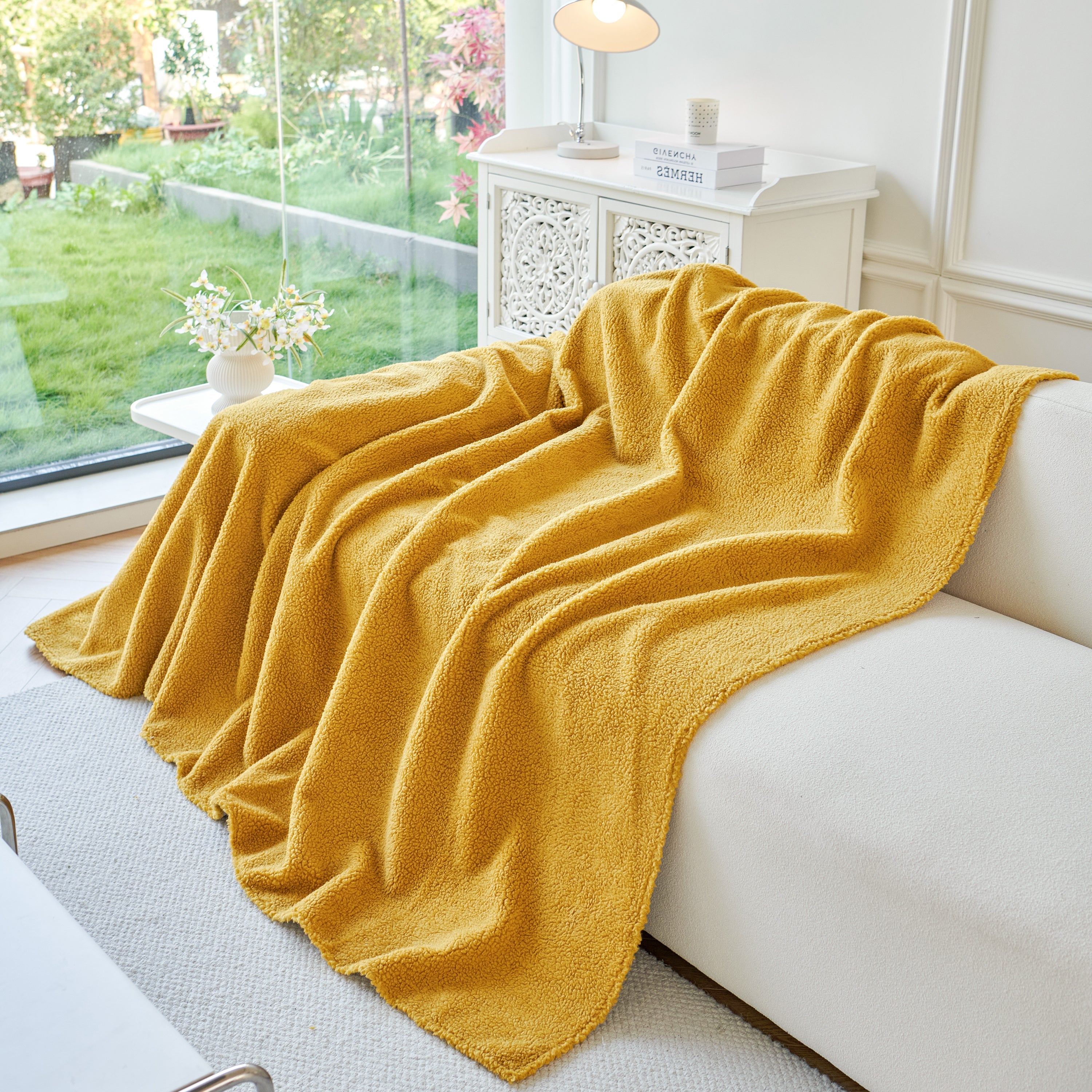 Thick Sherpa Fleece Sofa Protector Cover Stylish Durable Slipcovers For Couches And Chairs