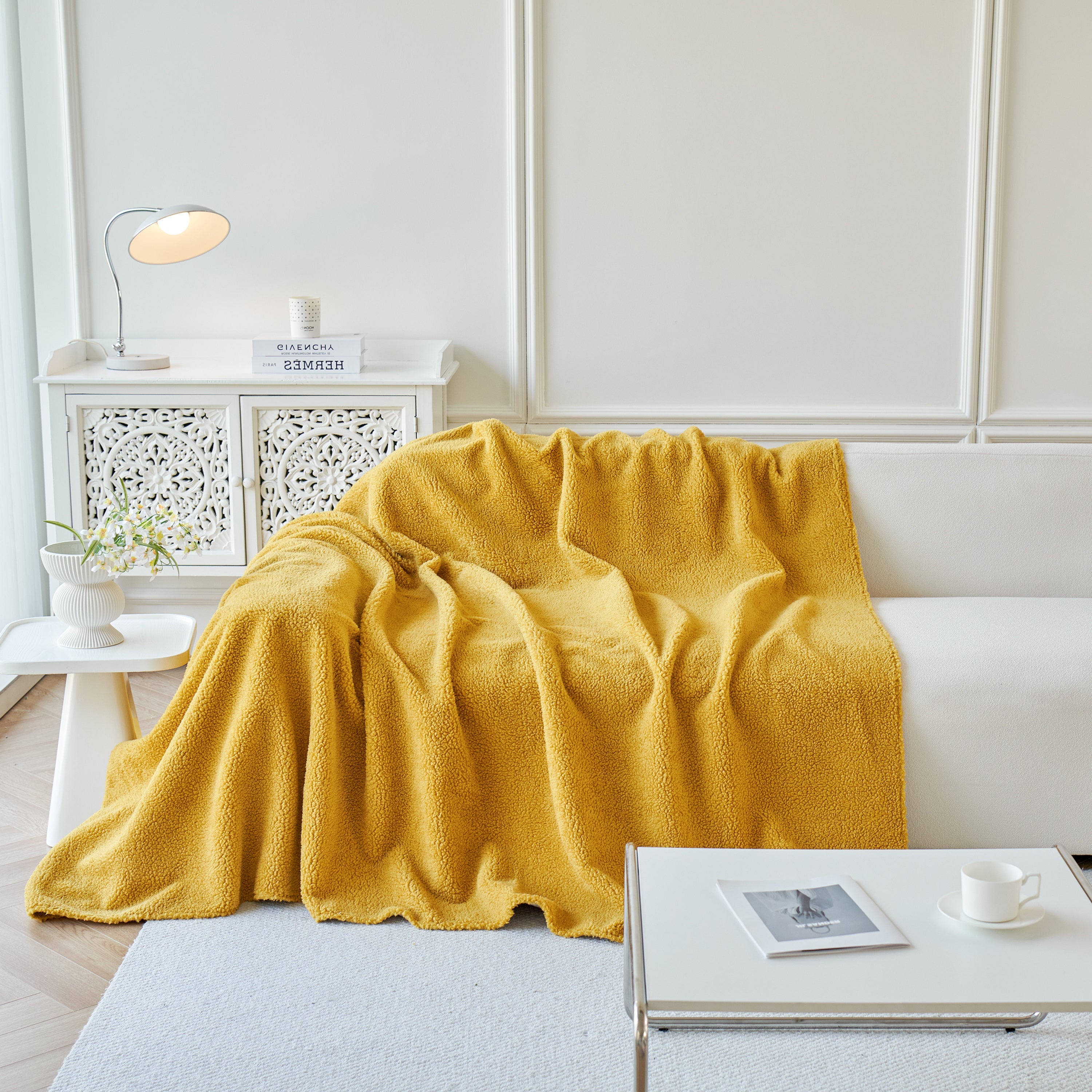 Thick Sherpa Fleece Sofa Protector Cover Stylish Durable Slipcovers For Couches And Chairs