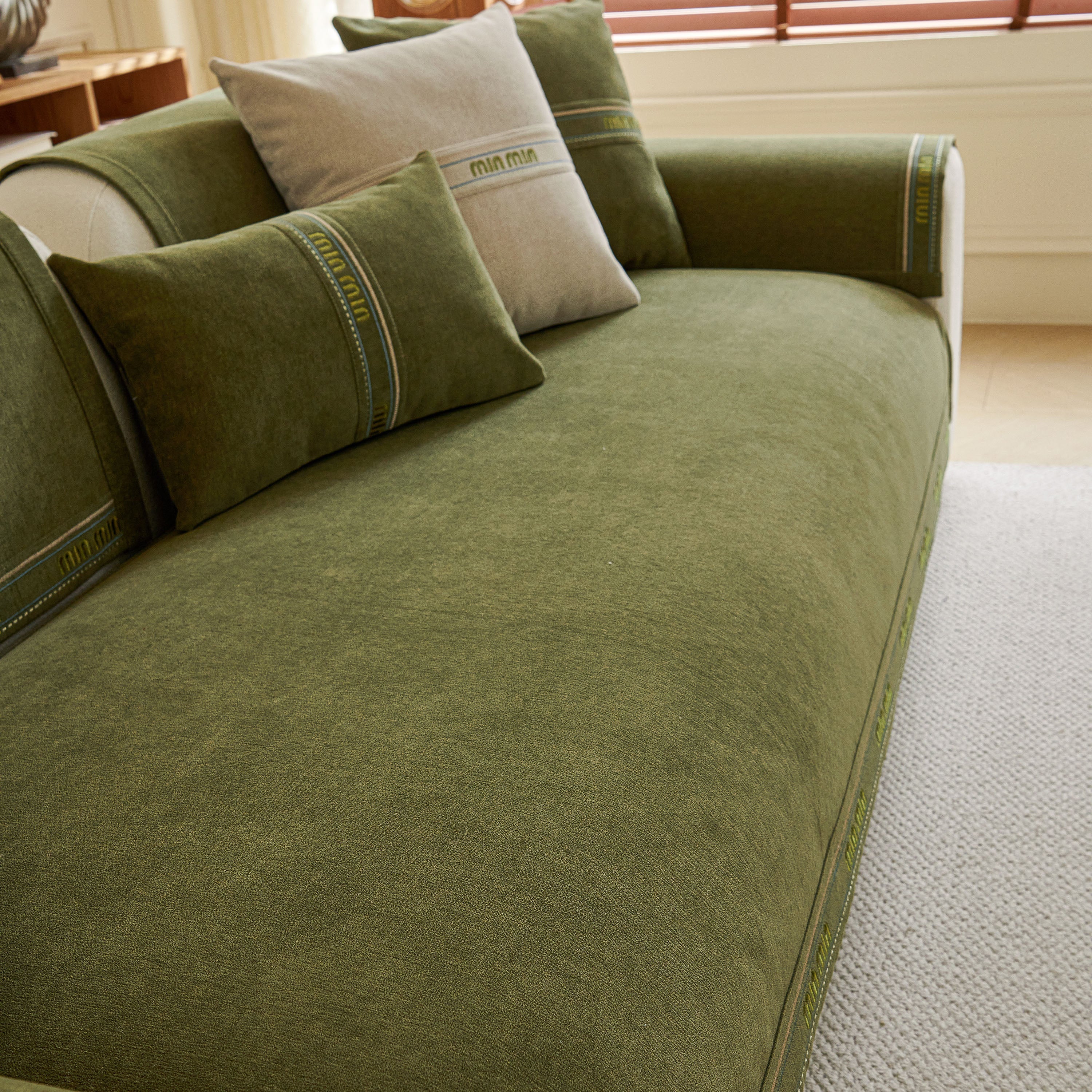 Chenille Sofa Cover Pet Mat, Non-slip Couch Protector For Sectional & L-shaped Sofas