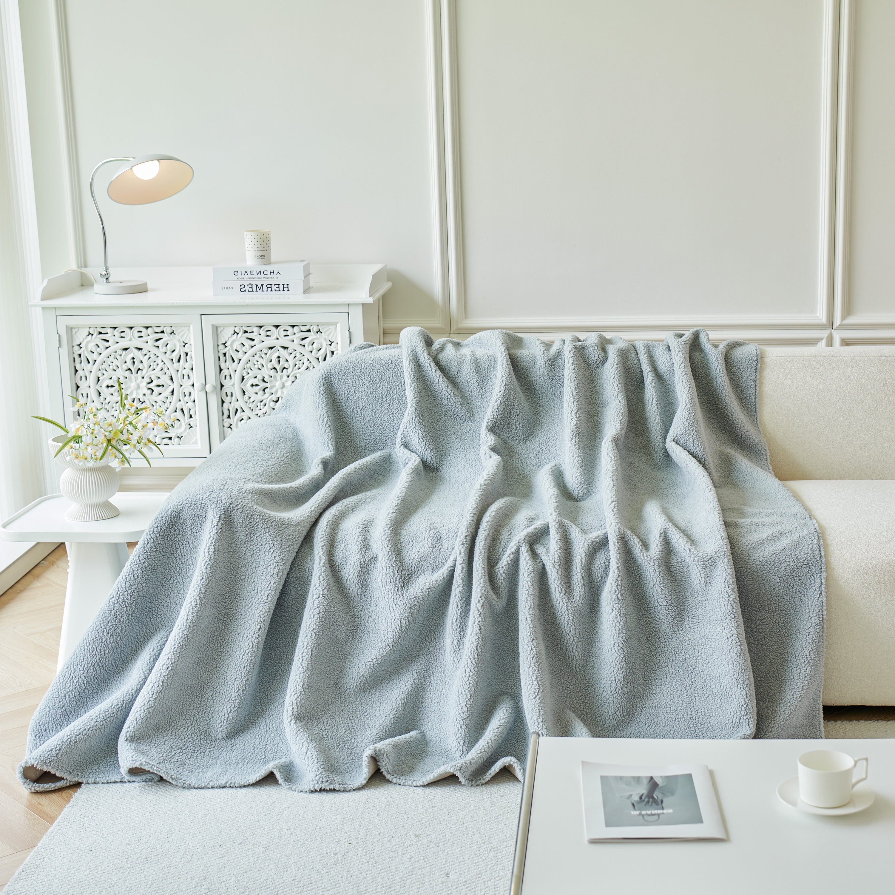Thick Sherpa Fleece Sofa Protector Cover Stylish Durable Slipcovers For Couches And Chairs
