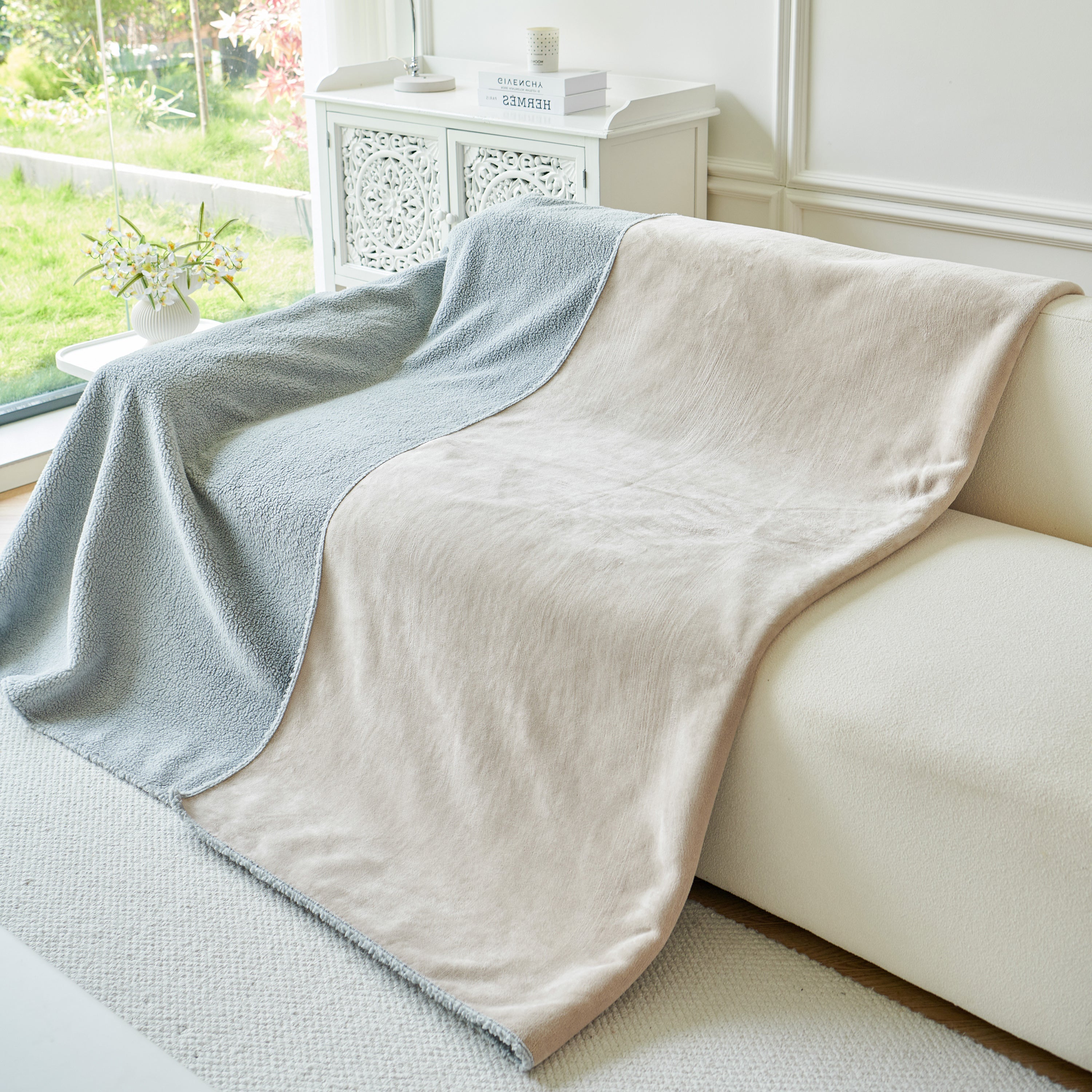 Thick Sherpa Fleece Sofa Protector Cover Stylish Durable Slipcovers For Couches And Chairs
