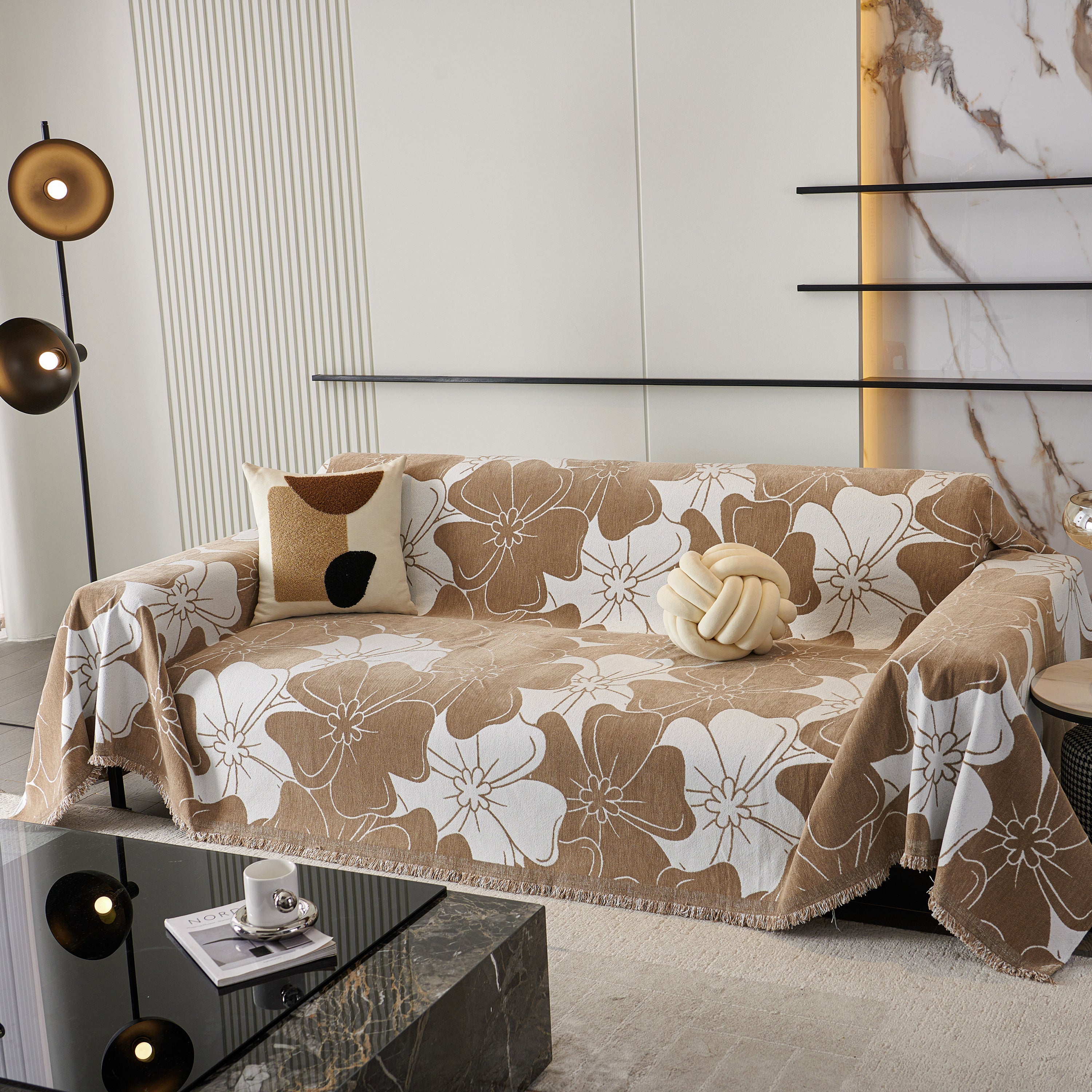 Decorative Throw Blankets For Sofa, Oversized Pretty Floral Throws For Sofas