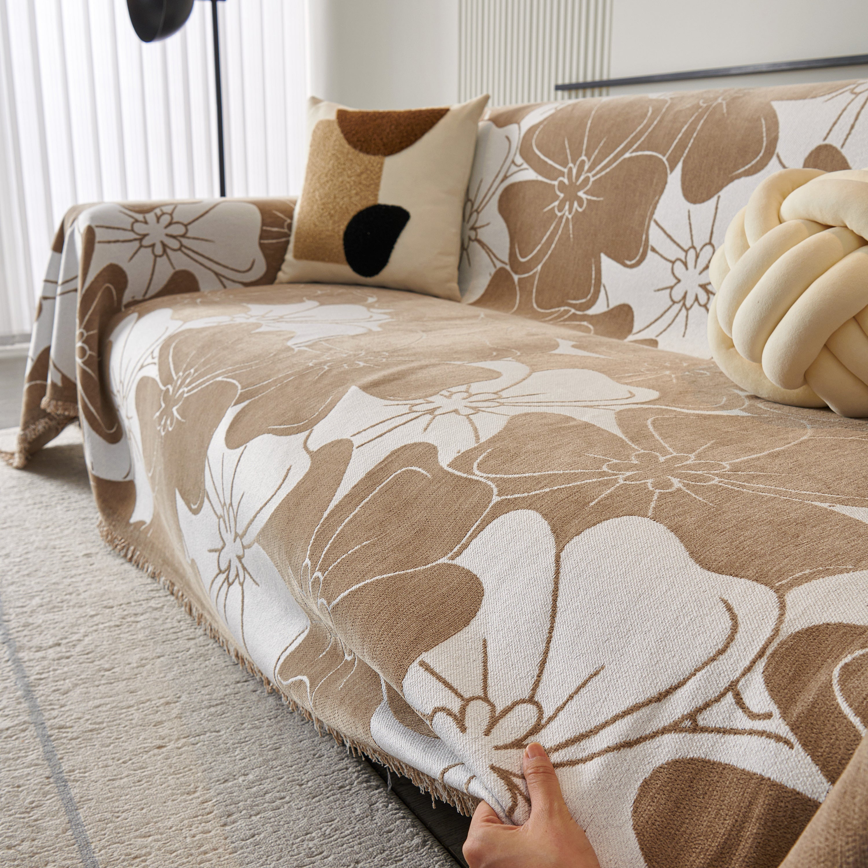 Decorative Throw Blankets For Sofa, Oversized Pretty Floral Throws For Sofas