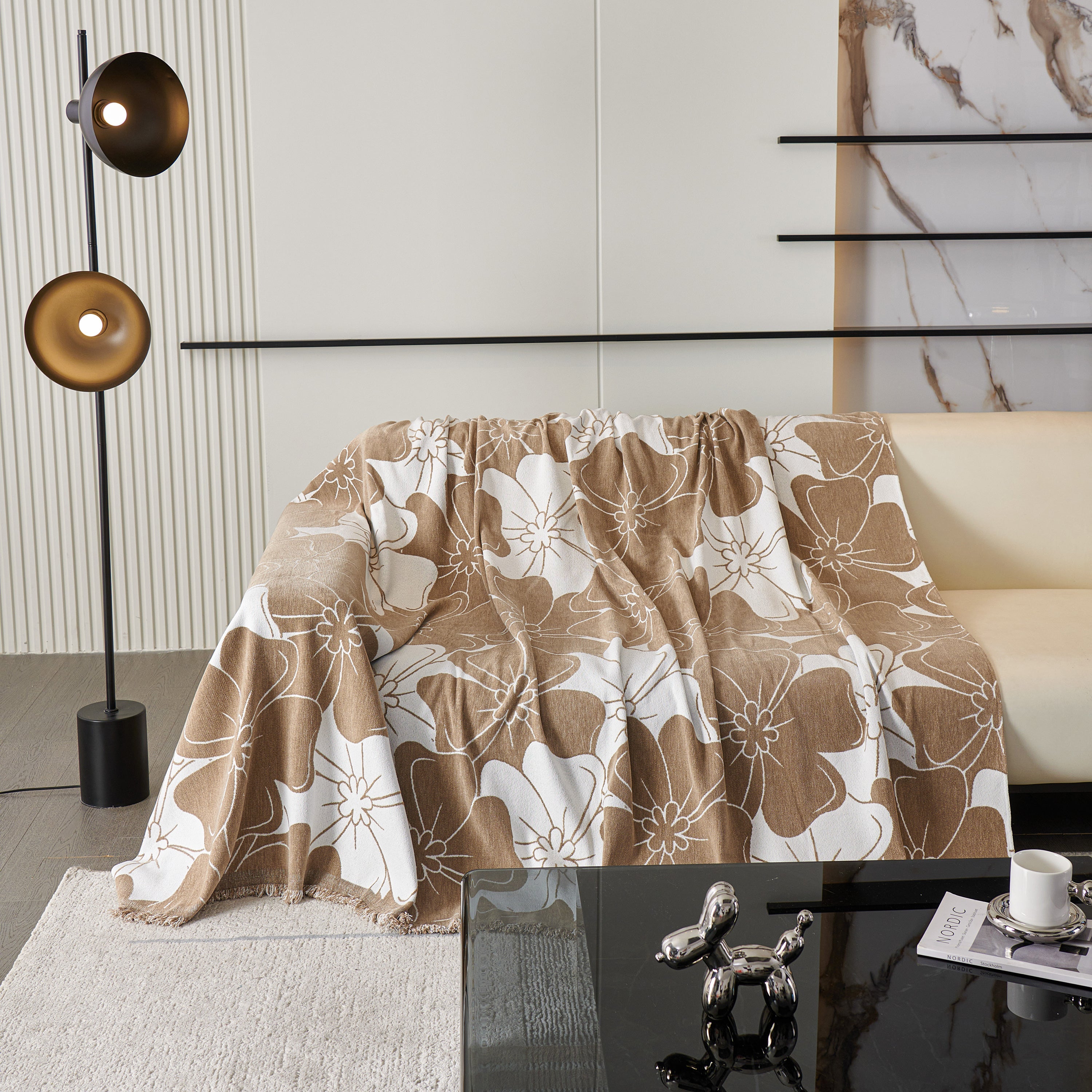 Decorative Throw Blankets For Sofa, Oversized Pretty Floral Throws For Sofas