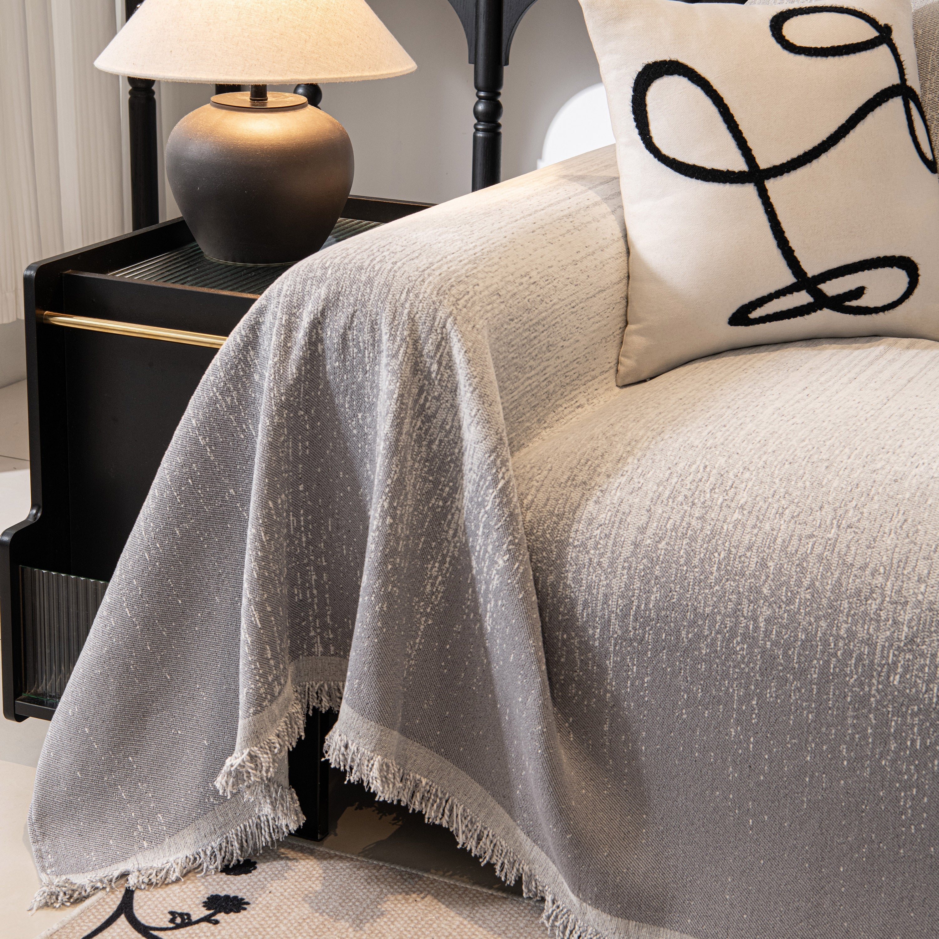 Modern Textured Sofa Cover Blanket, Tightly Woven Pet Sofa Throw For Sectional Couches