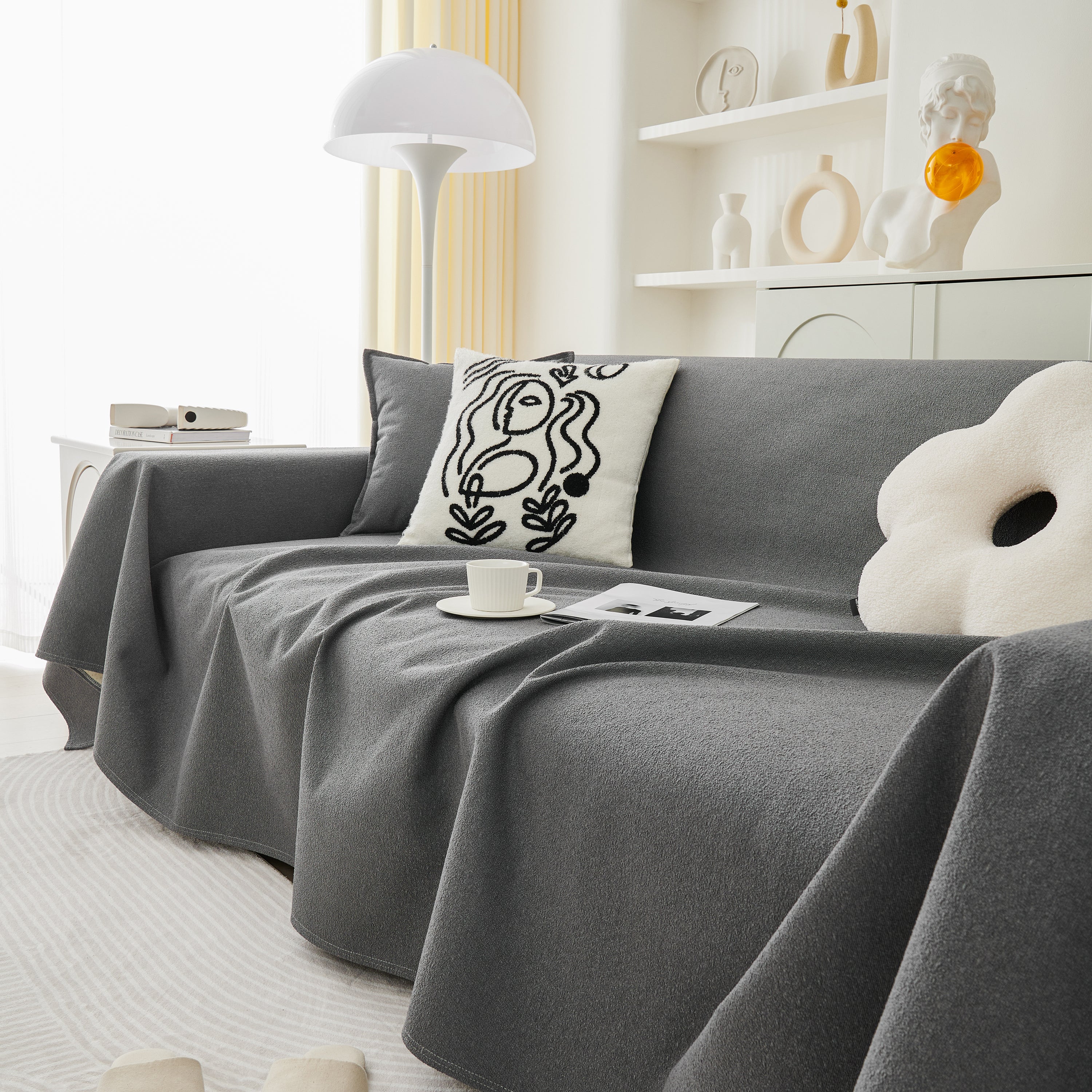 Extra Large Waterproof Non Slip Sofa Cover Blanket, Furniture Covers For Pets, Cozy Couch Protector