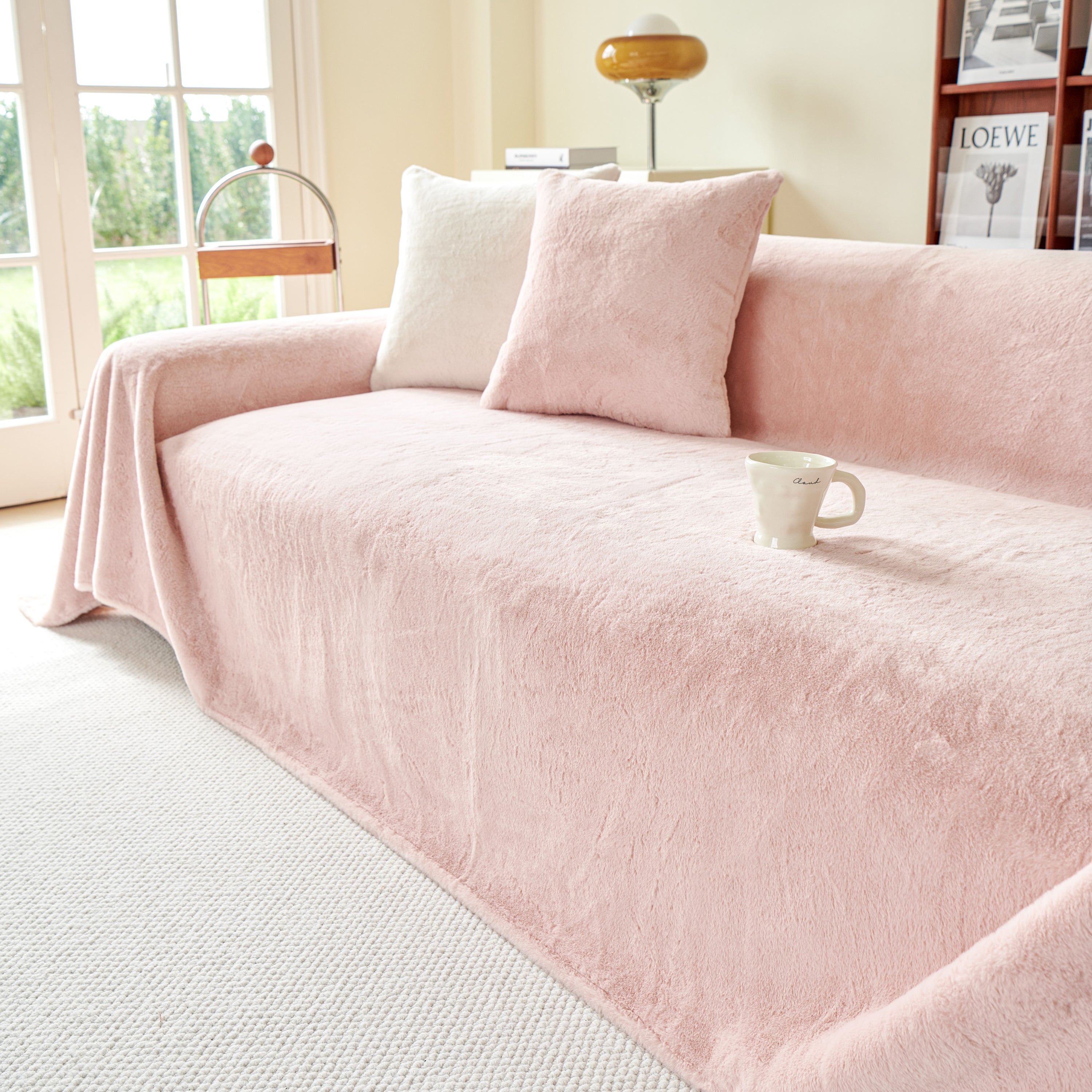 Faux Fur Smooth Plush Comfy Couch Covers, Soft Thicked Durable Blankets And Throws For Sofas