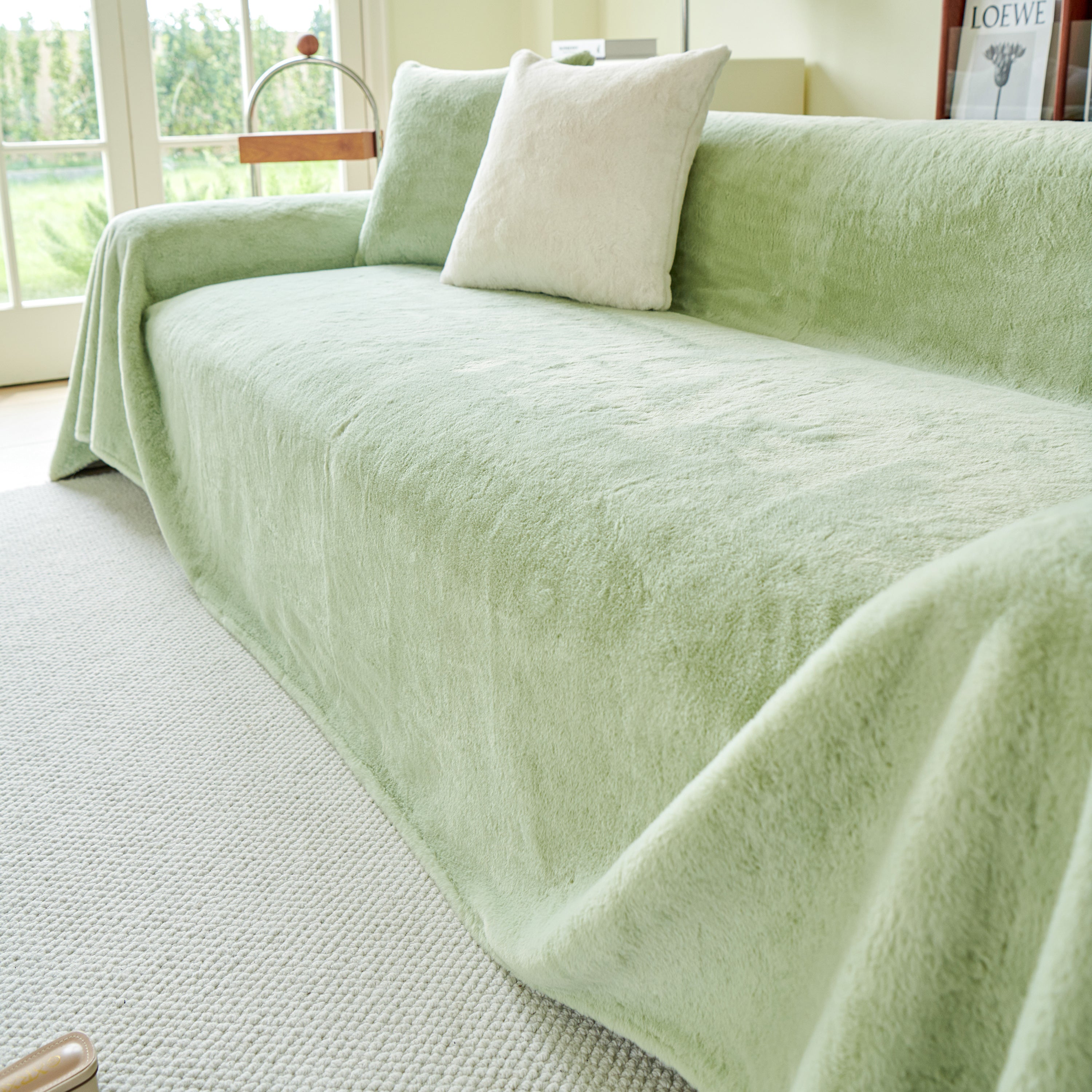 Faux Fur Smooth Plush Comfy Couch Covers, Soft Thicked Durable Blankets And Throws For Sofas