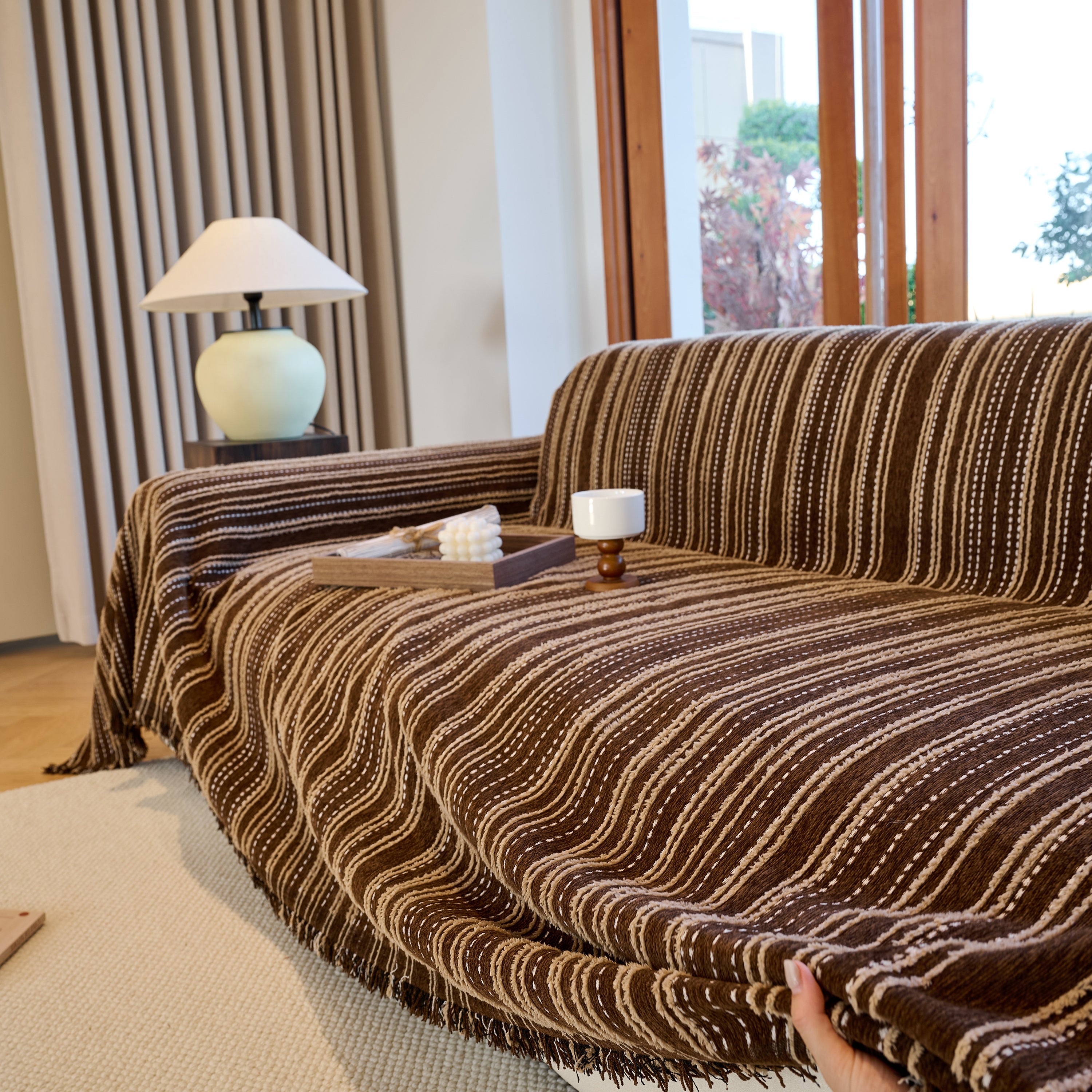 Vintage-inspired Striped Blankets For Couch Covers Luxury Couch Throw Cover With Timeless Elegance
