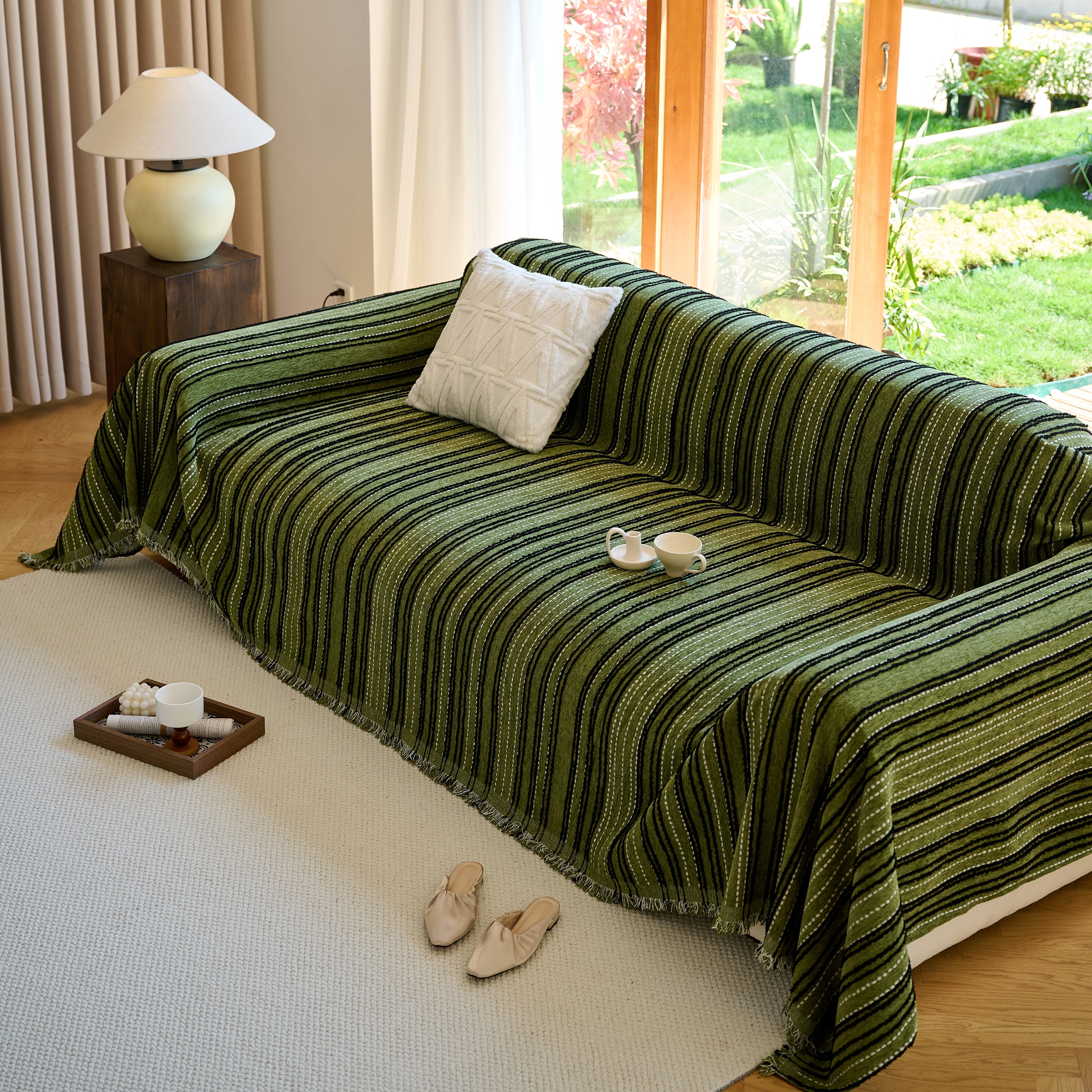 Vintage-inspired Striped Blankets For Couch Covers Luxury Couch Throw Cover With Timeless Elegance