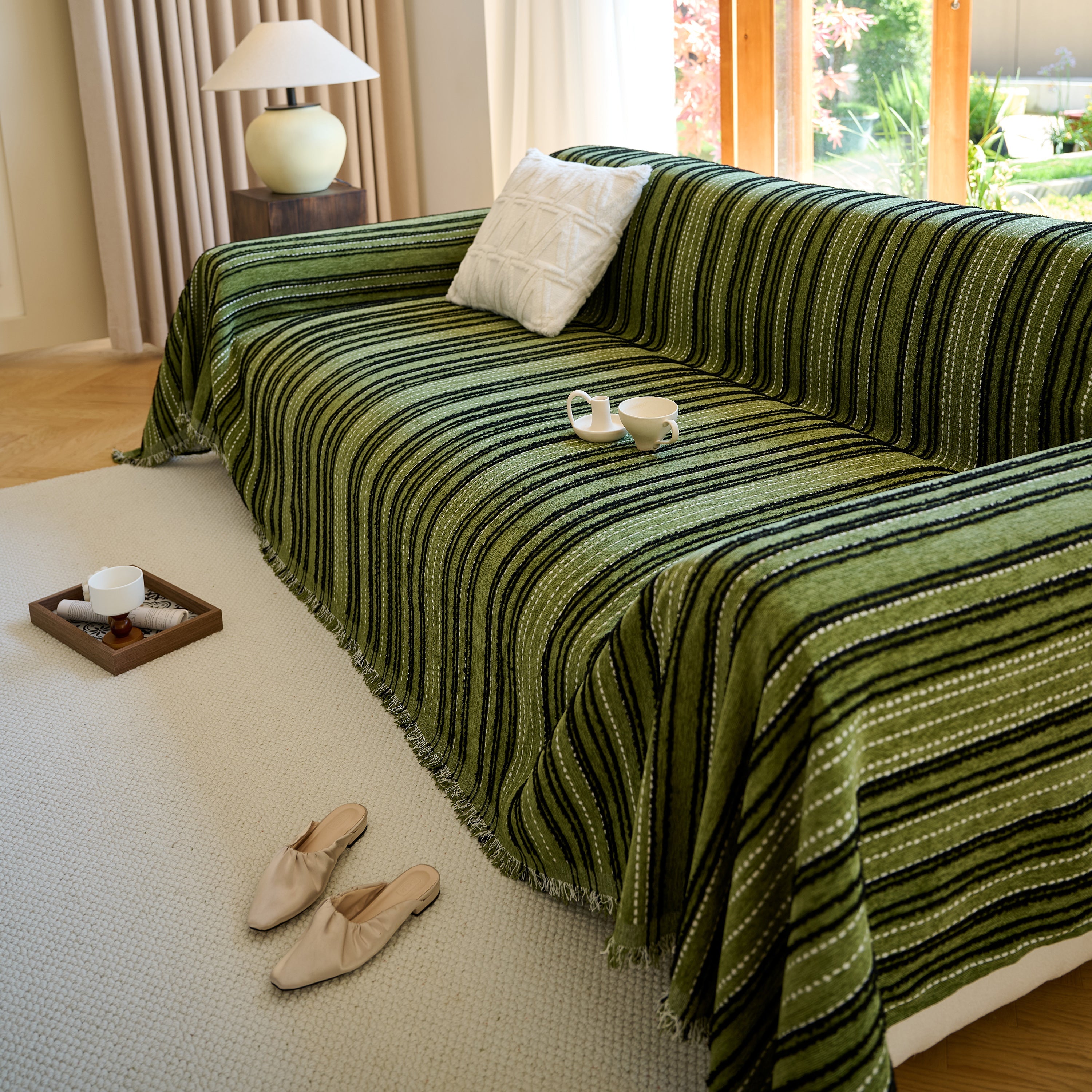 Vintage-inspired Striped Blankets For Couch Covers Luxury Couch Throw Cover With Timeless Elegance