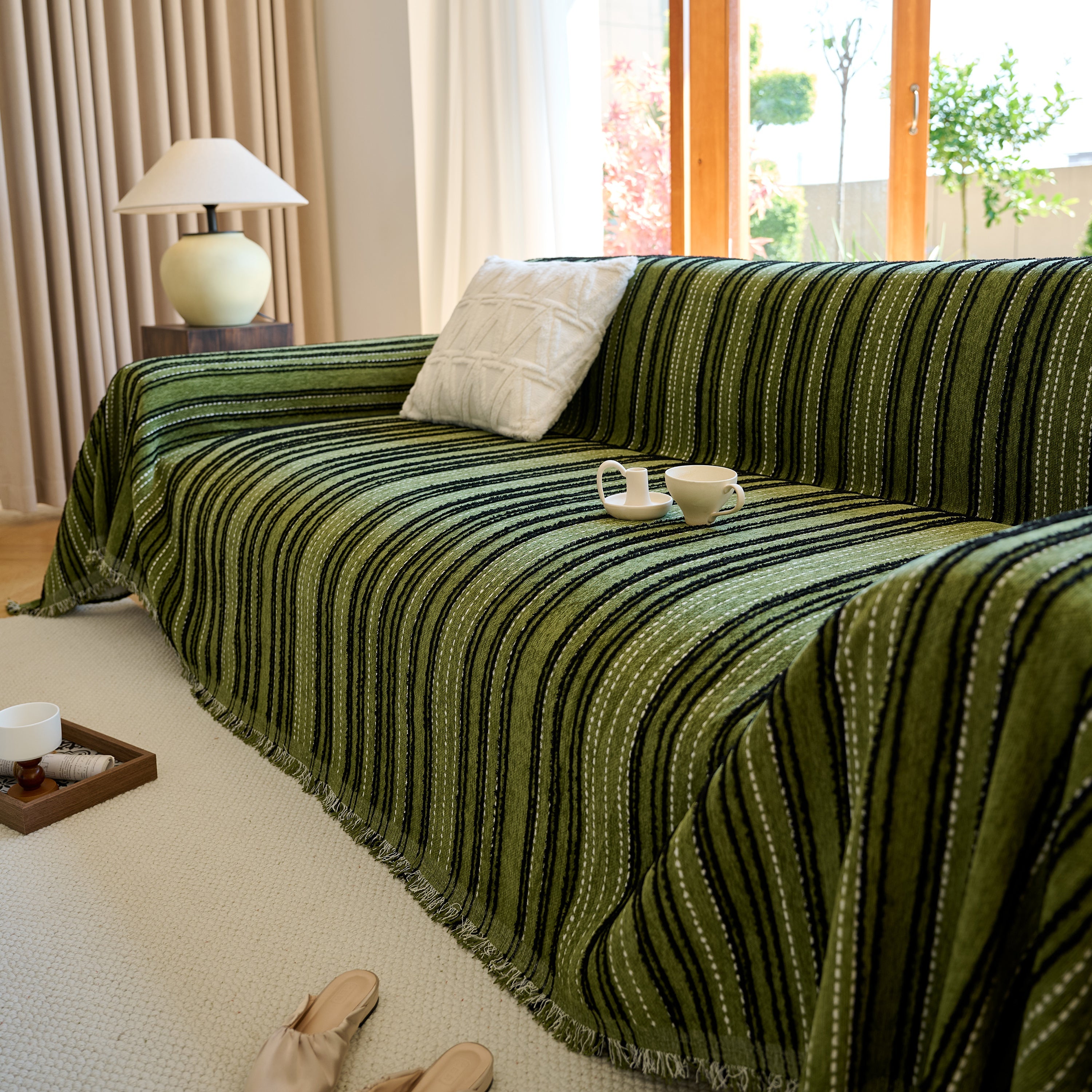 Vintage-inspired Striped Blankets For Couch Covers Luxury Couch Throw Cover With Timeless Elegance