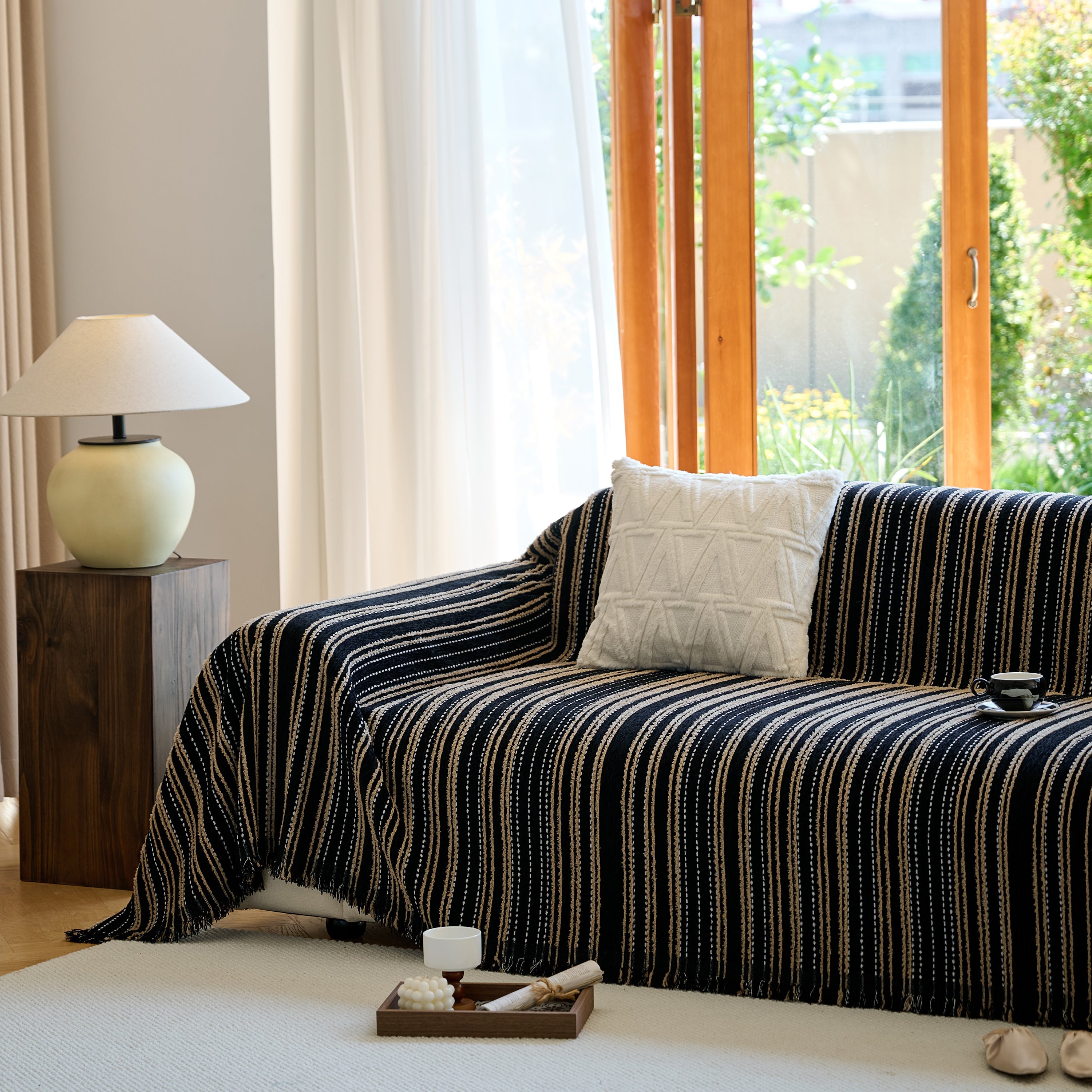 Vintage-inspired Striped Blankets For Couch Covers Luxury Couch Throw Cover With Timeless Elegance