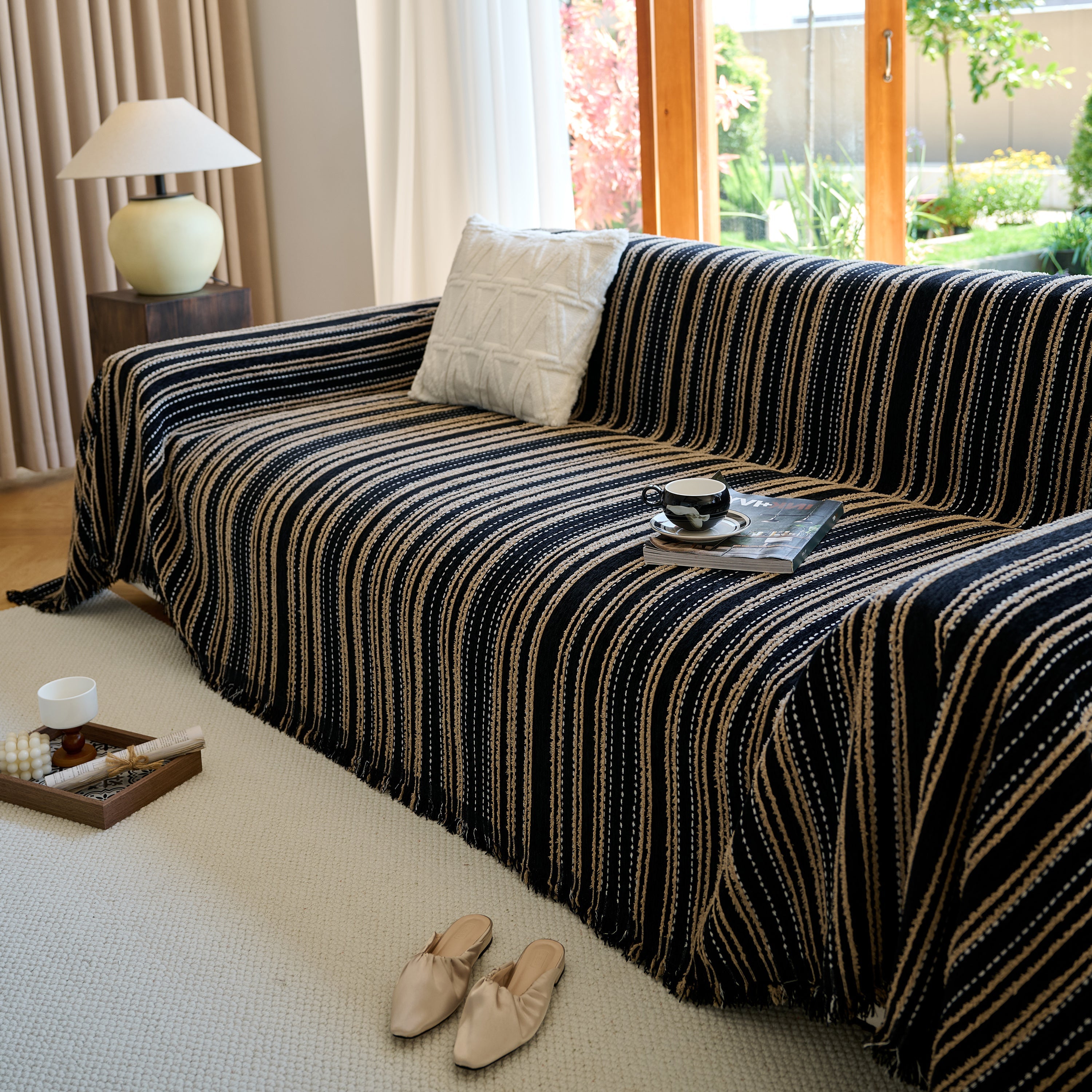 Vintage-inspired Striped Blankets For Couch Covers Luxury Couch Throw Cover With Timeless Elegance
