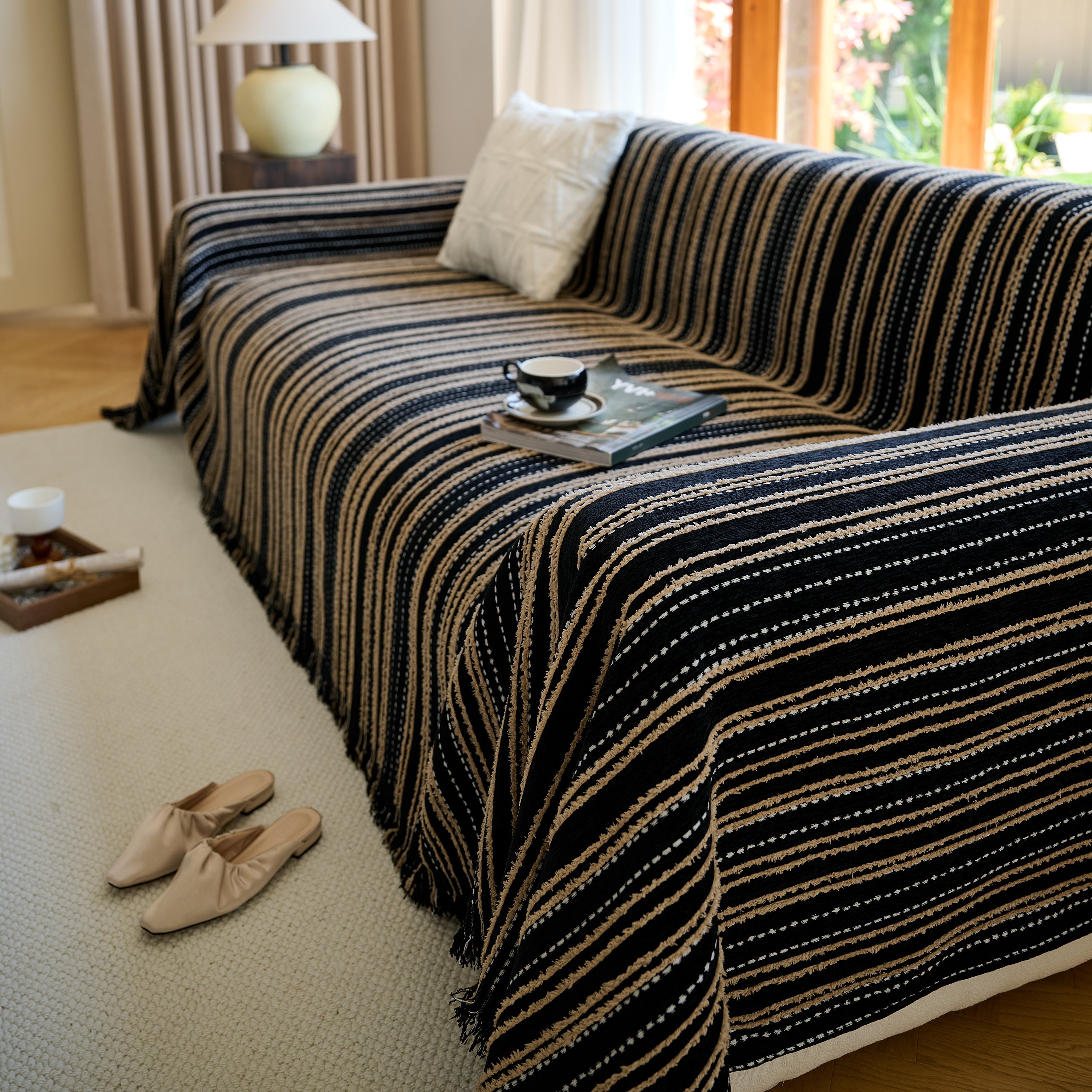 Vintage-inspired Striped Blankets For Couch Covers Luxury Couch Throw Cover With Timeless Elegance
