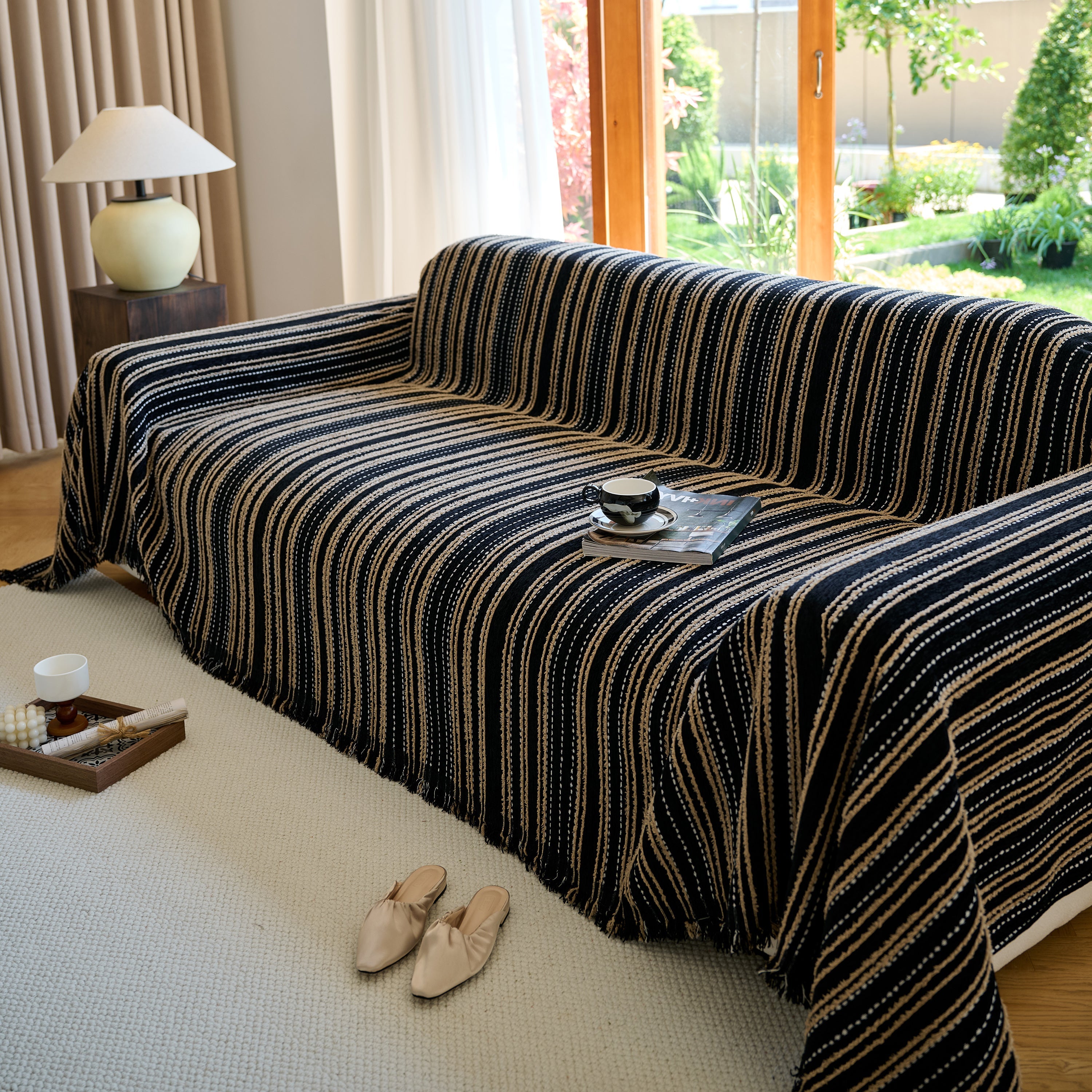 Vintage-inspired Striped Blankets For Couch Covers Luxury Couch Throw Cover With Timeless Elegance