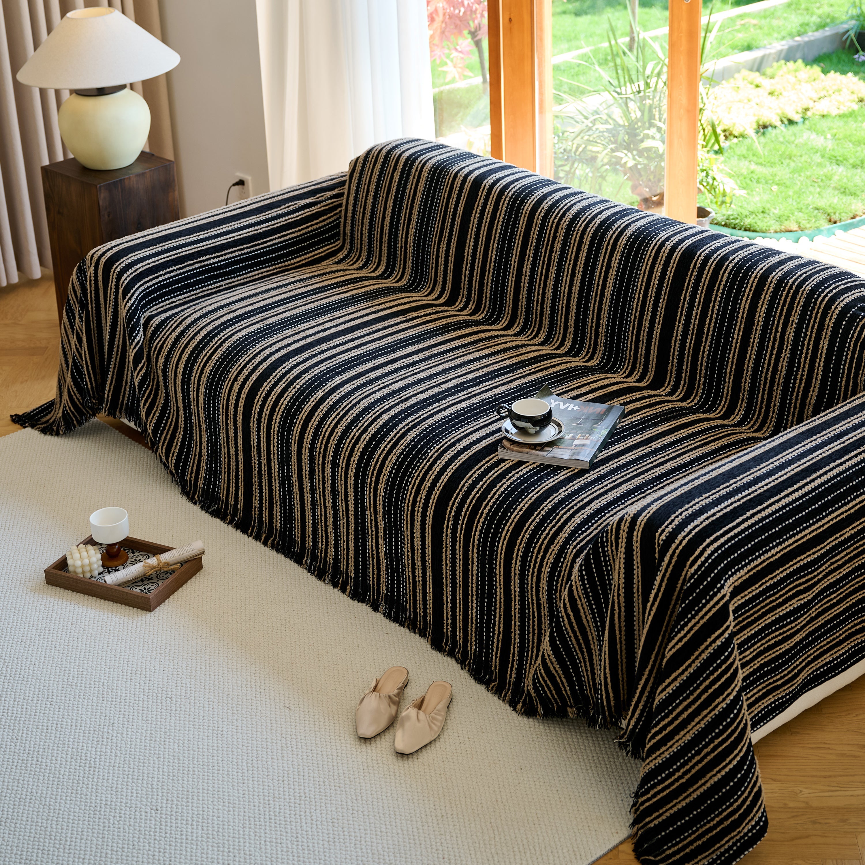 Vintage-inspired Striped Blankets For Couch Covers Luxury Couch Throw Cover With Timeless Elegance