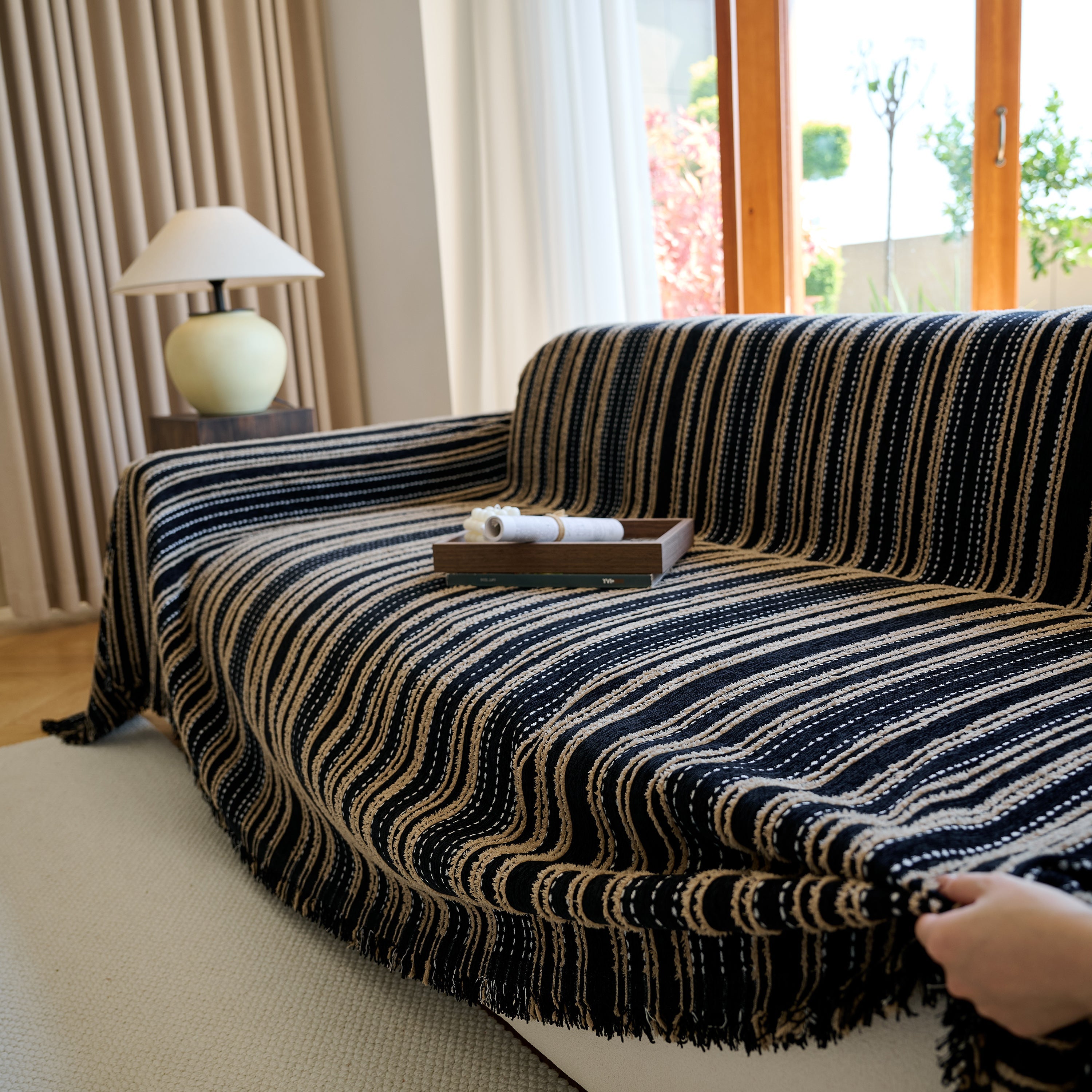 Vintage-inspired Striped Blankets For Couch Covers Luxury Couch Throw Cover With Timeless Elegance