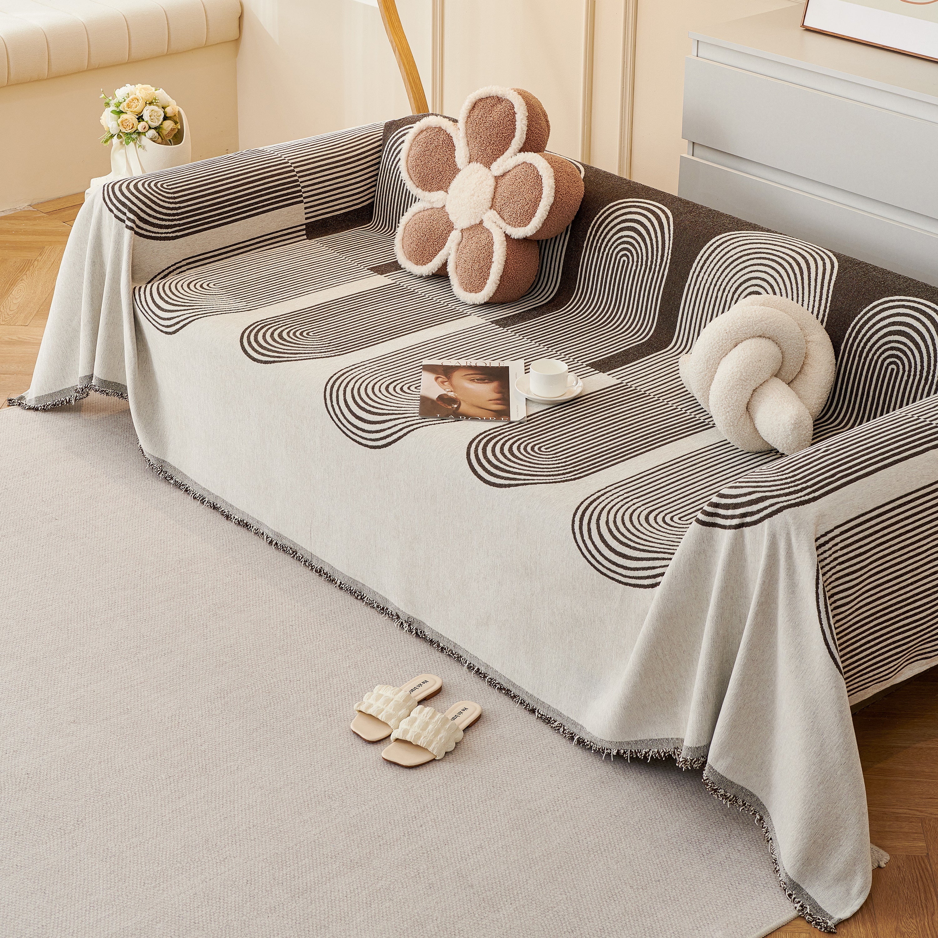 Chenille Boho Geometric Sofa Throw Cover Luxury Throws For Sofas Cat Proof Slipcovers Couch Covers