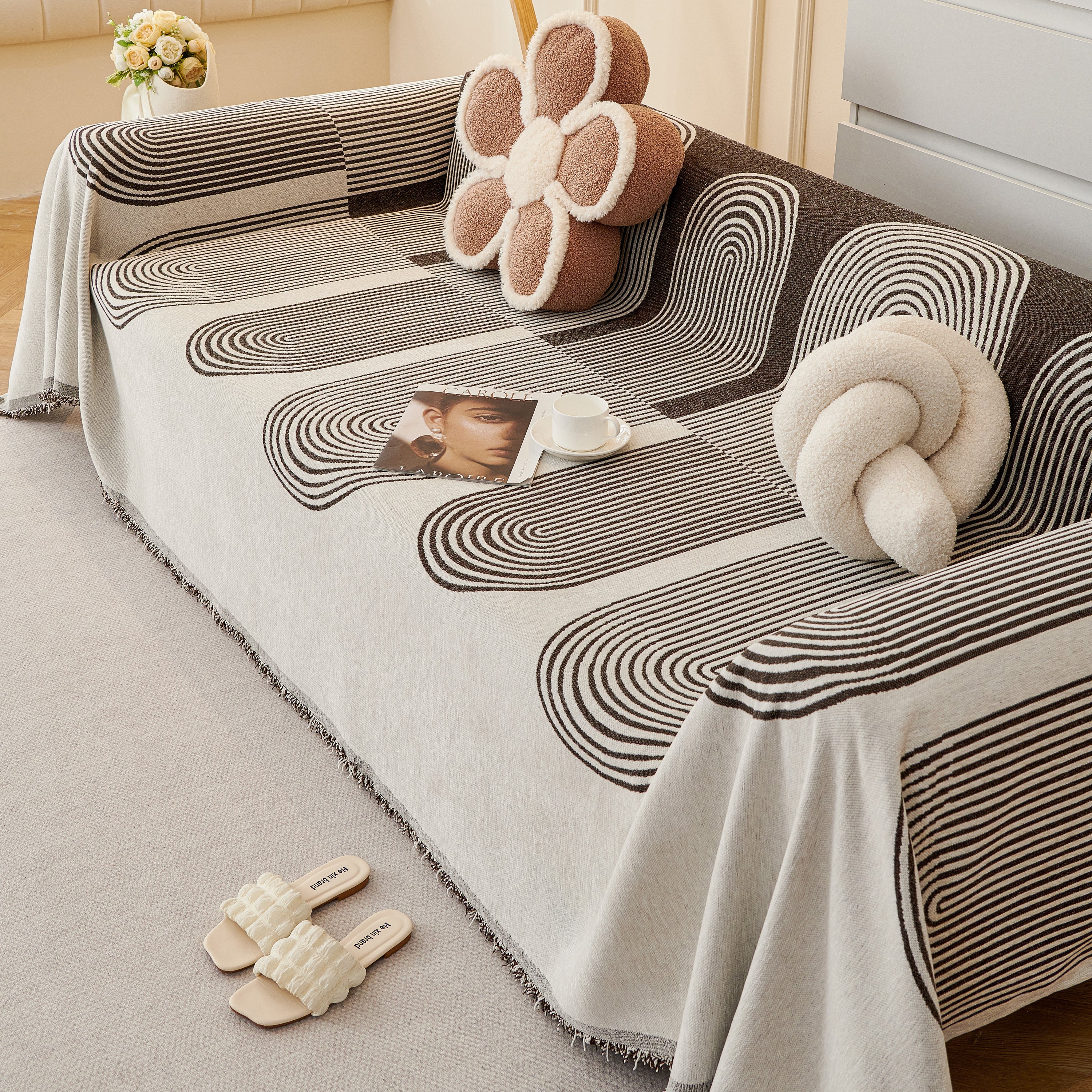 Chenille Boho Geometric Sofa Throw Cover Luxury Throws For Sofas Cat Proof Slipcovers Couch Covers