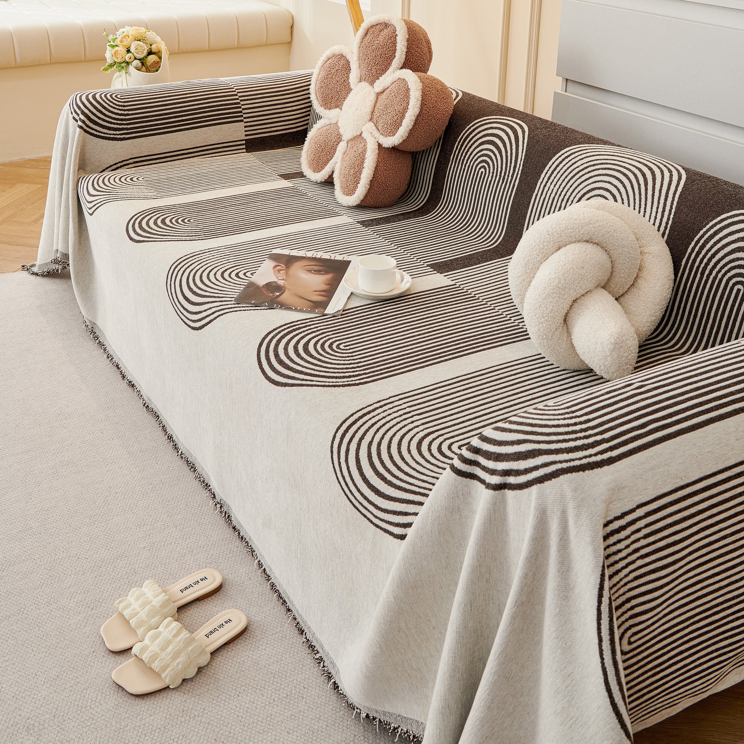 Chenille Boho Geometric Sofa Throw Cover Luxury Throws For Sofas Cat Proof Slipcovers Couch Covers