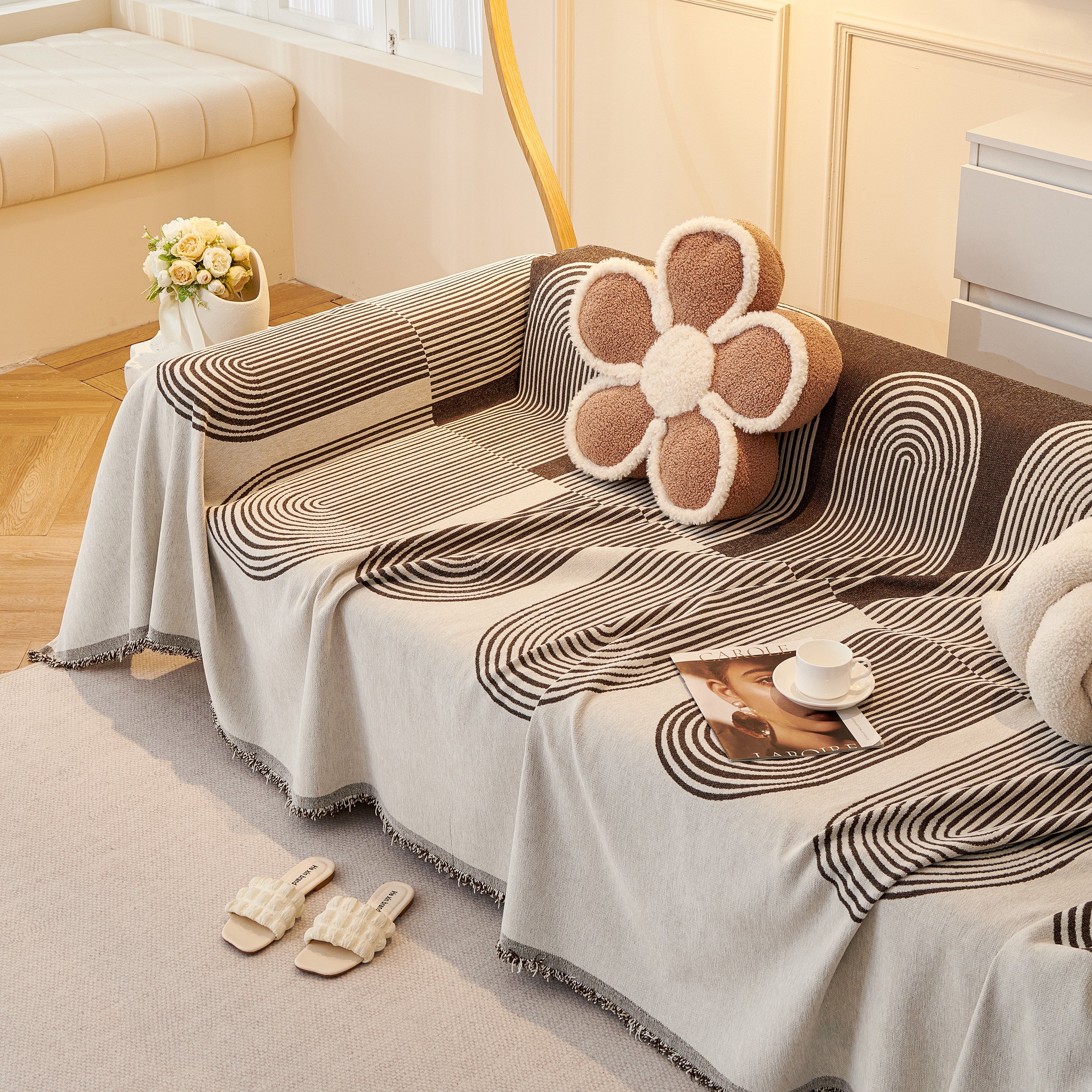 Chenille Boho Geometric Sofa Throw Cover Luxury Throws For Sofas Cat Proof Slipcovers Couch Covers
