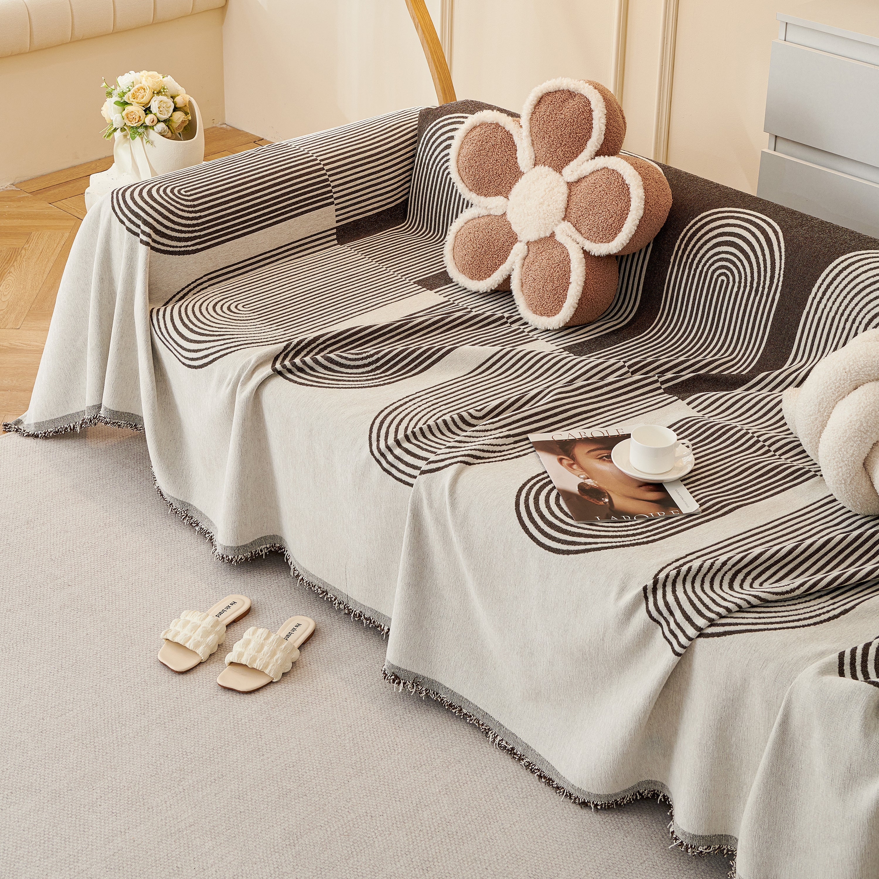 Chenille Boho Geometric Sofa Throw Cover Luxury Throws For Sofas Cat Proof Slipcovers Couch Covers