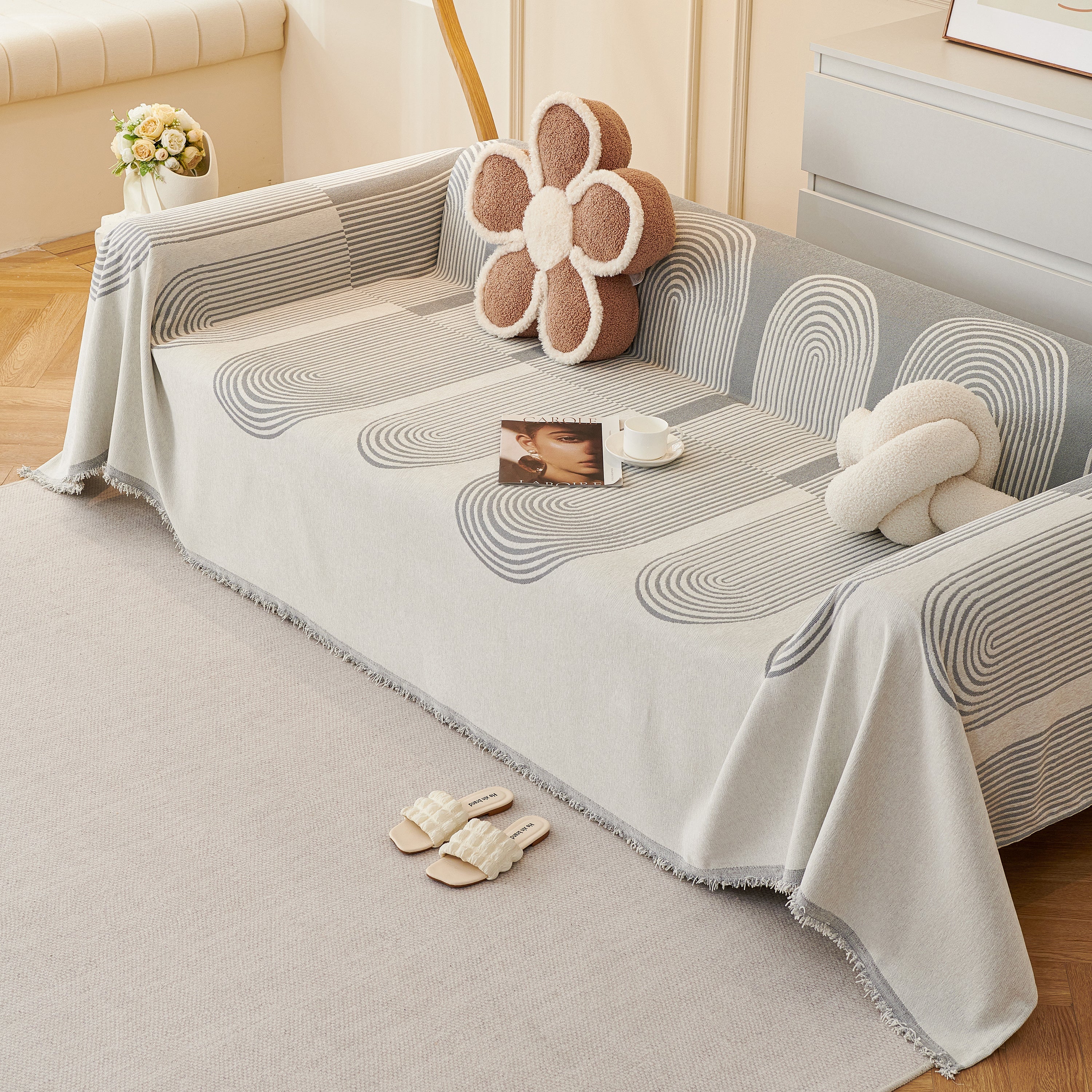 Chenille Boho Geometric Sofa Throw Cover Luxury Throws For Sofas Cat Proof Slipcovers Couch Covers