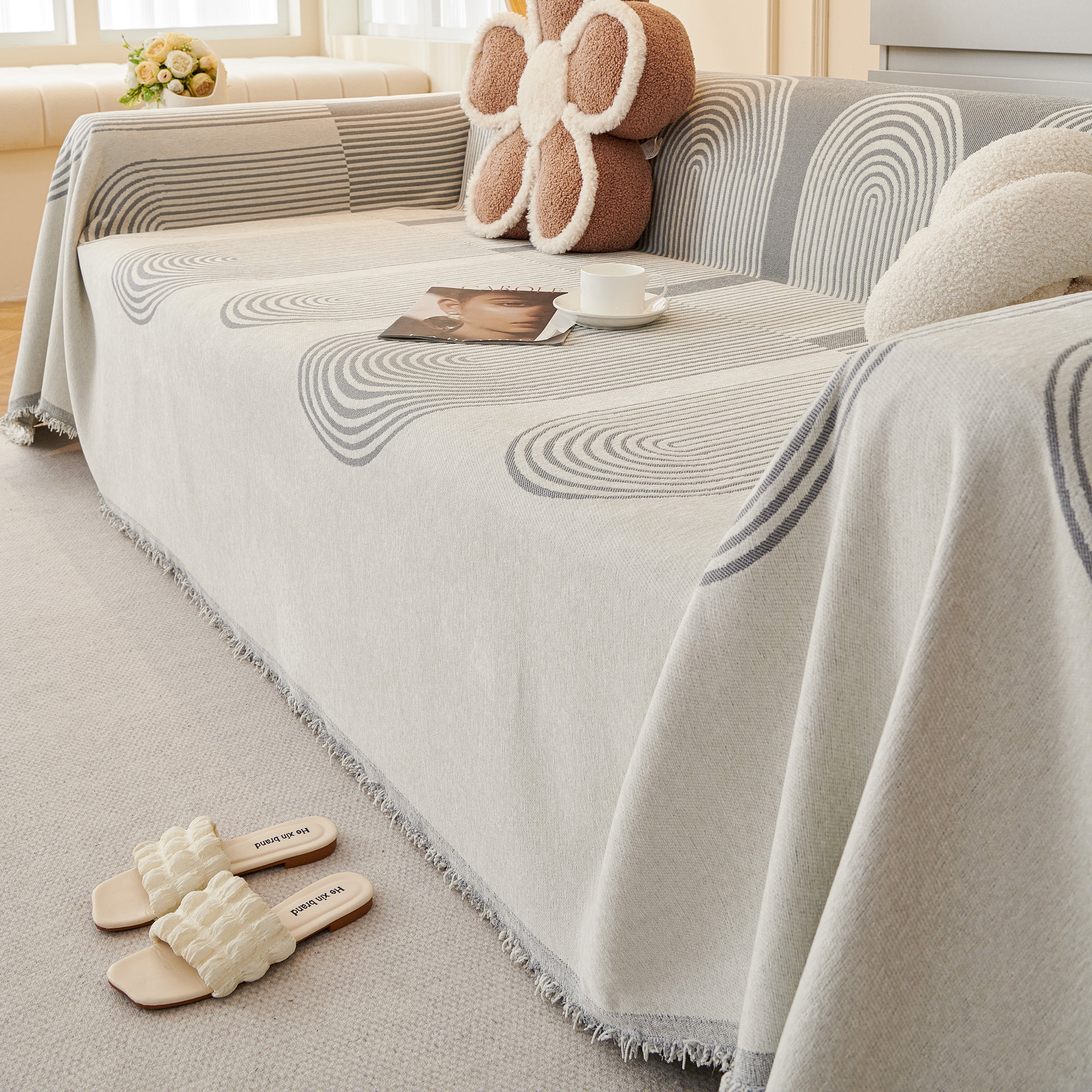 Chenille Boho Geometric Sofa Throw Cover Luxury Throws For Sofas Cat Proof Slipcovers Couch Covers