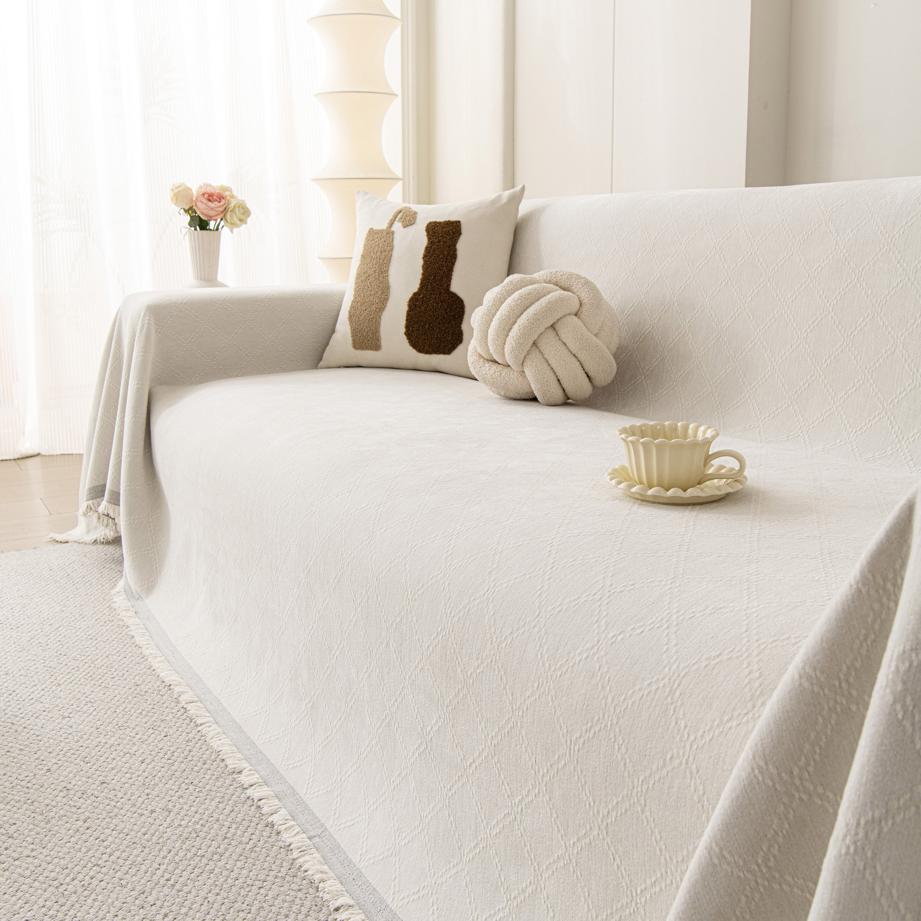 Soft Textured Couch Cover Slipcover Blanket, Modern Couch Covers For Dogs Washable