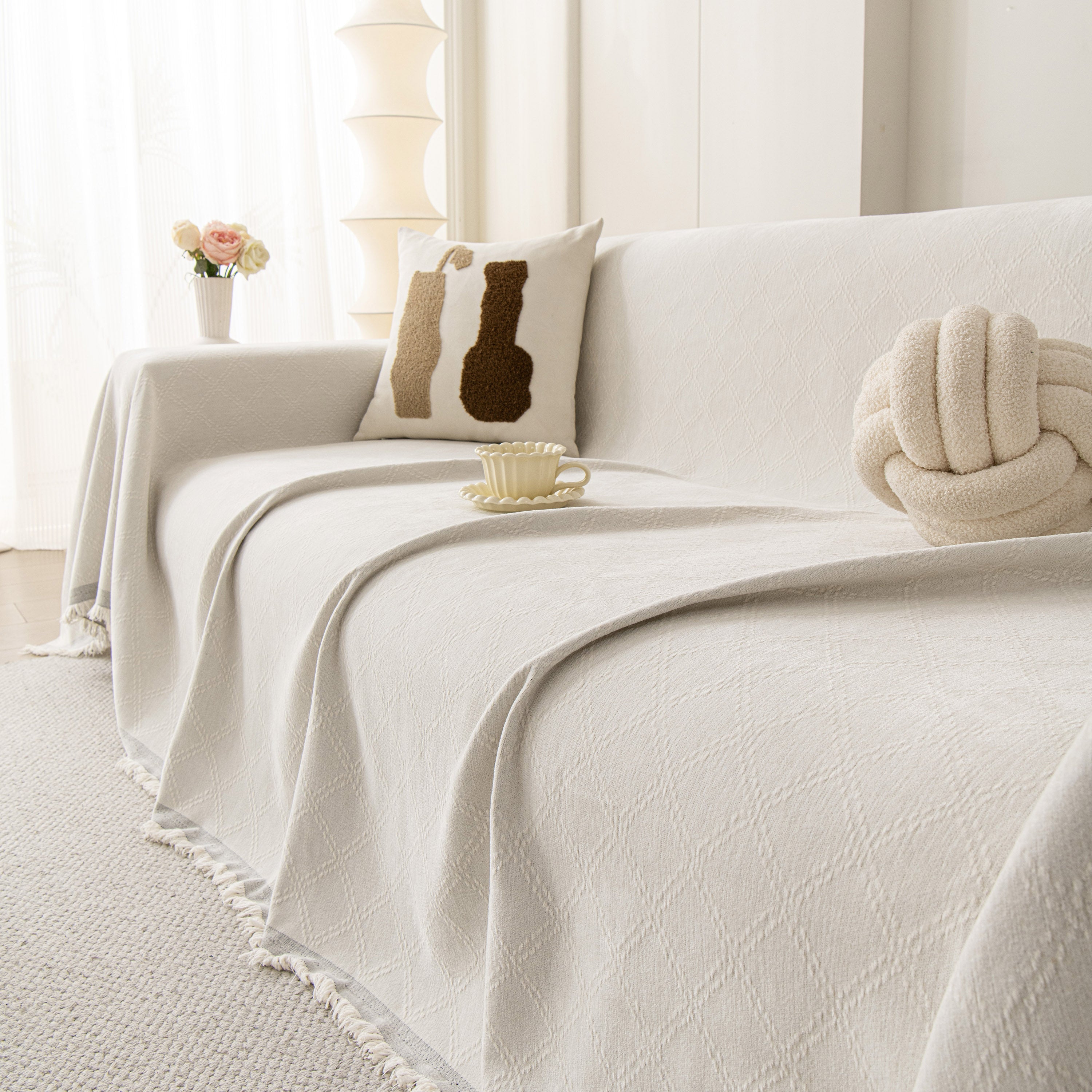 Soft Textured Couch Cover Slipcover Blanket, Modern Couch Covers For Dogs Washable