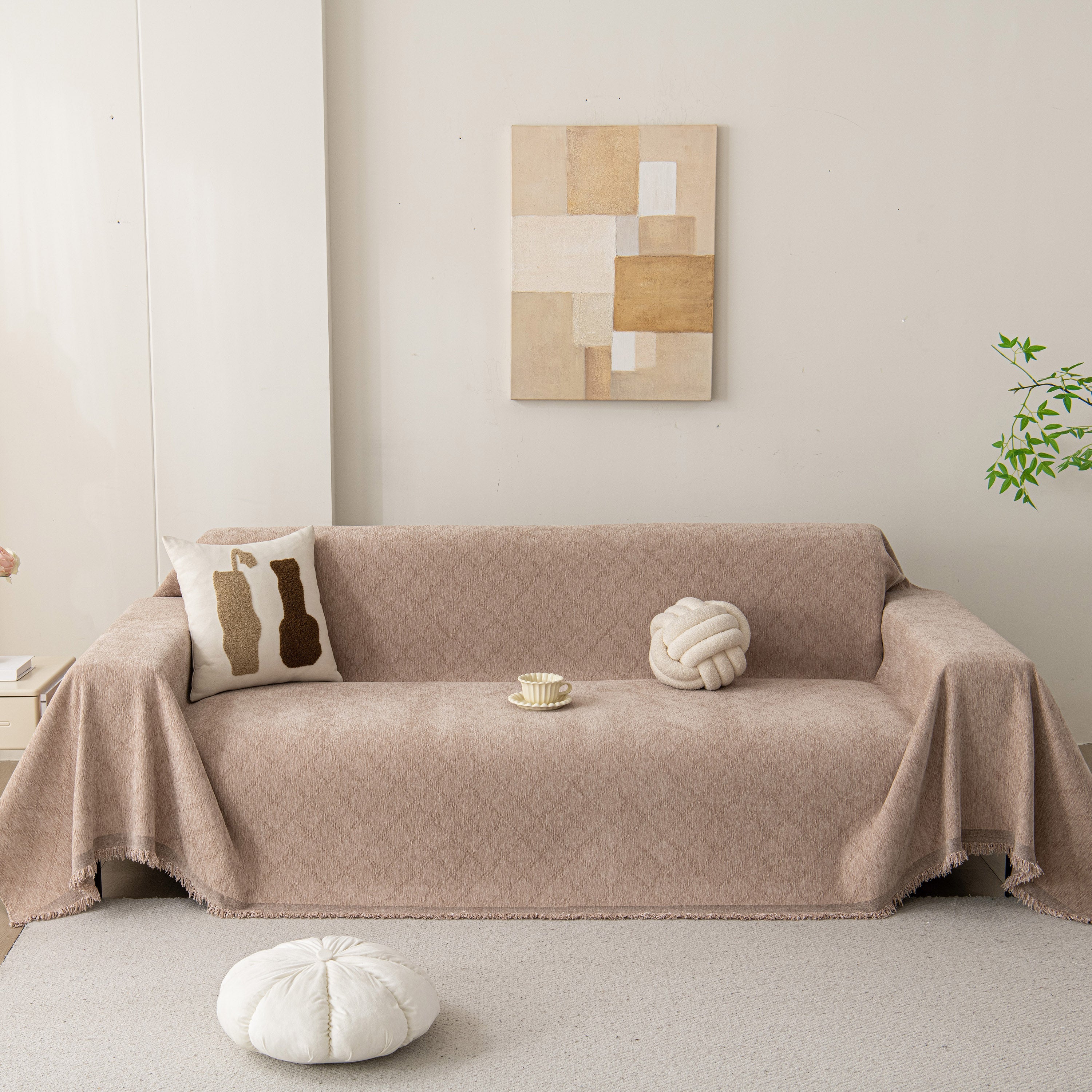 Soft Textured Couch Cover Slipcover Blanket, Modern Couch Covers For Dogs Washable