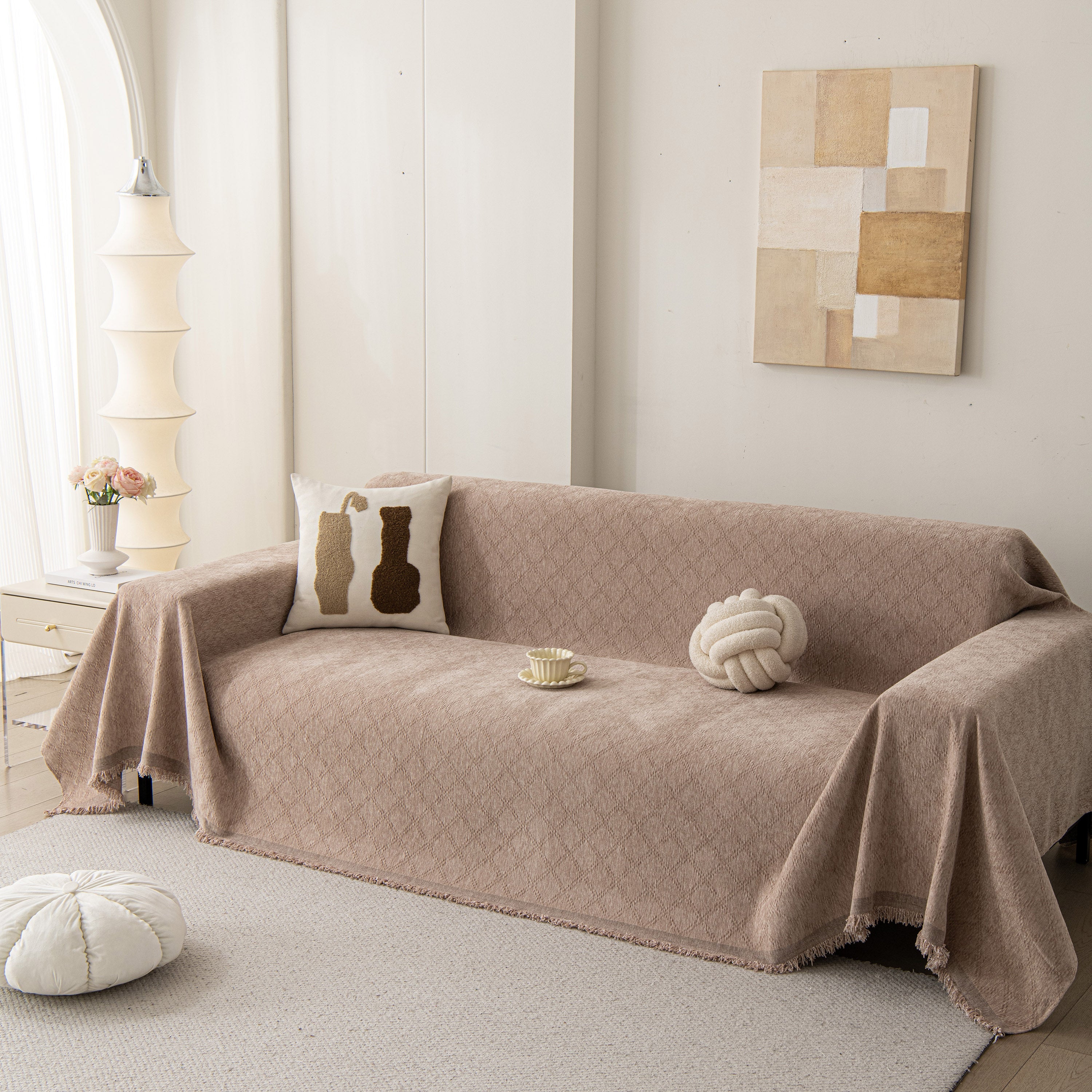 Soft Textured Couch Cover Slipcover Blanket, Modern Couch Covers For Dogs Washable