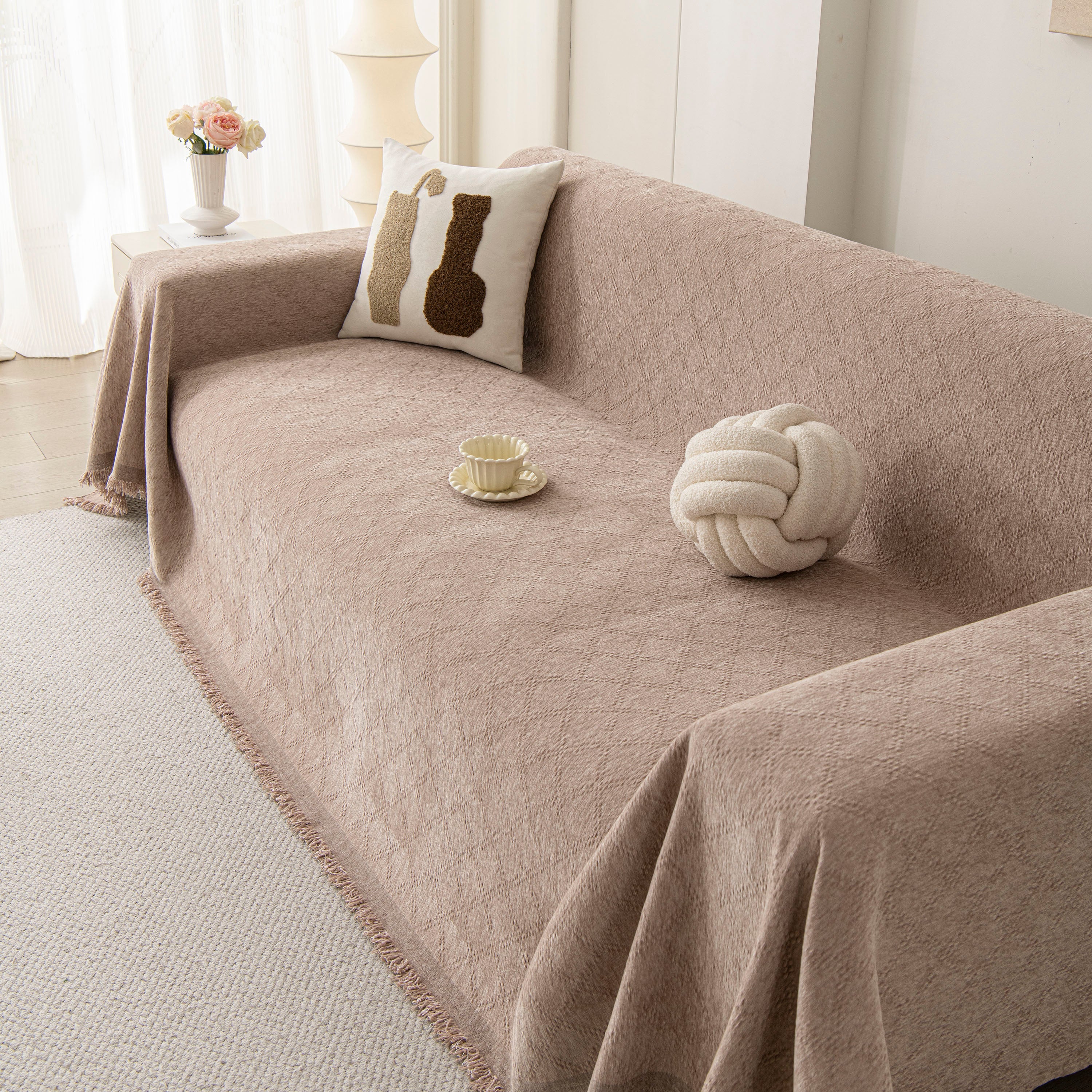 Soft Textured Couch Cover Slipcover Blanket, Modern Couch Covers For Dogs Washable