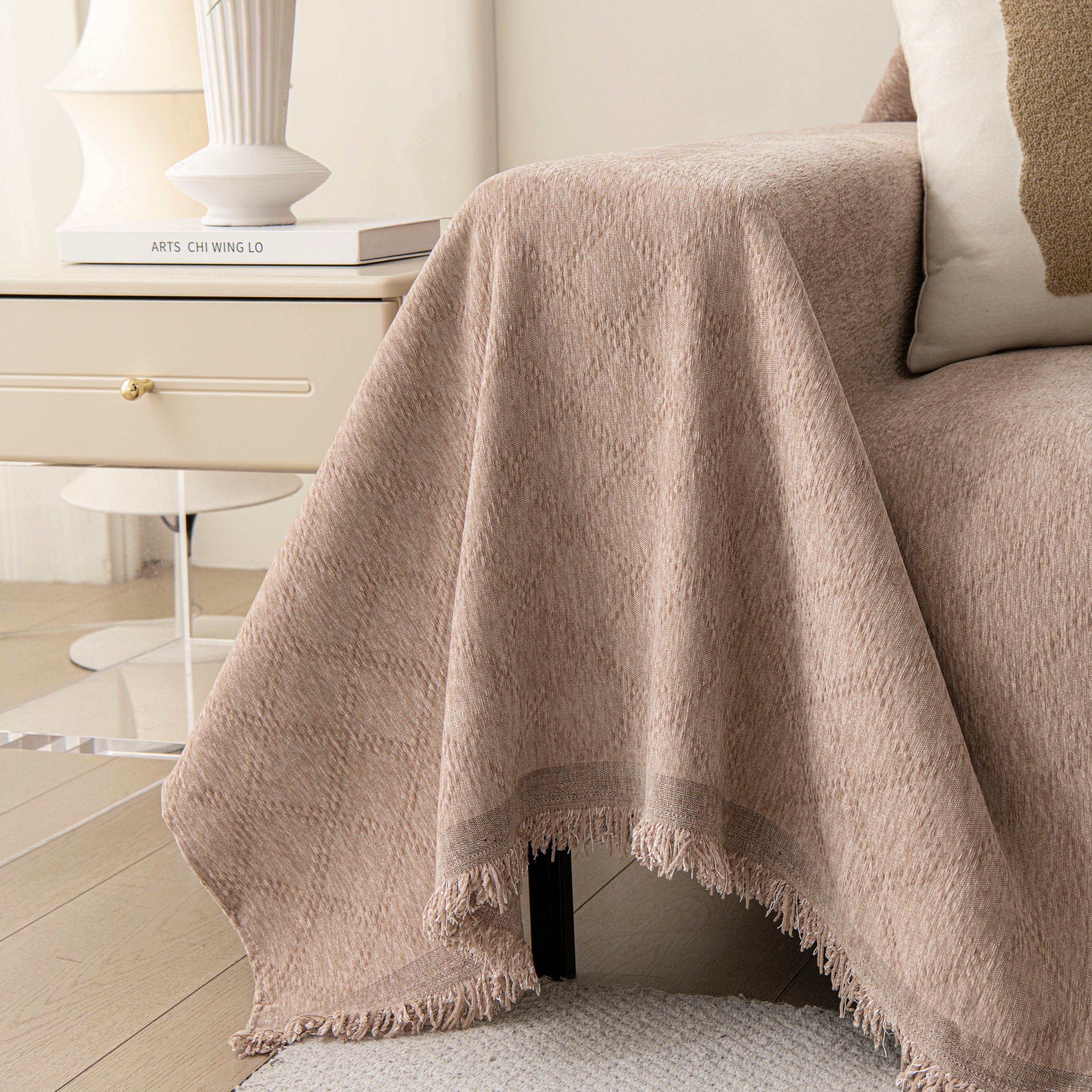 Soft Textured Couch Cover Slipcover Blanket, Modern Couch Covers For Dogs Washable