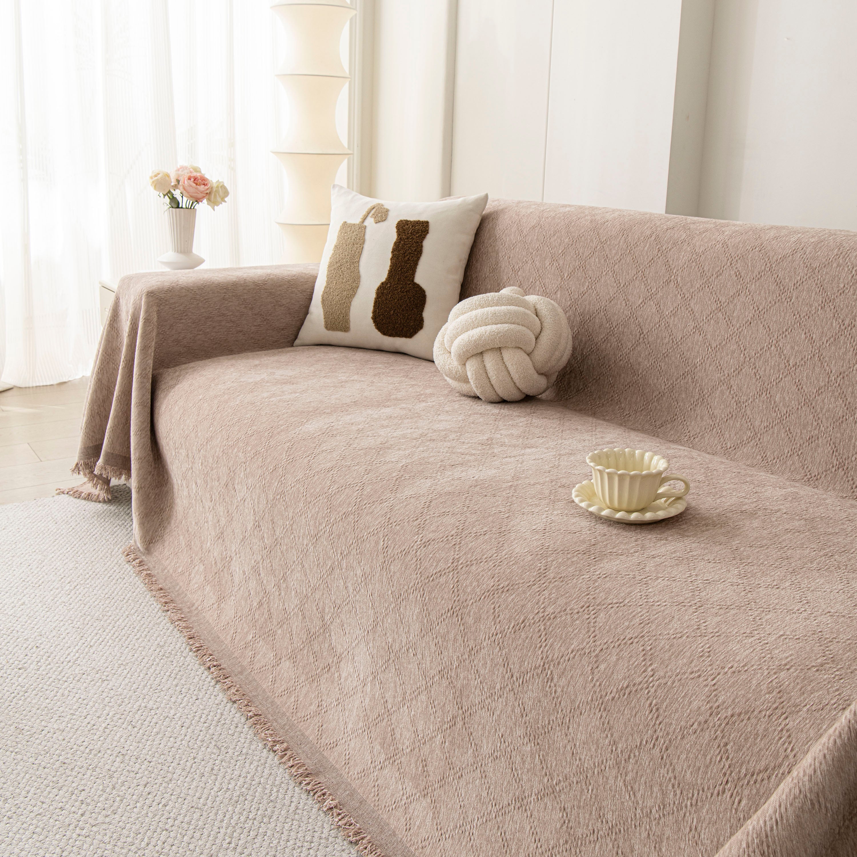 Soft Textured Couch Cover Slipcover Blanket, Modern Couch Covers For Dogs Washable