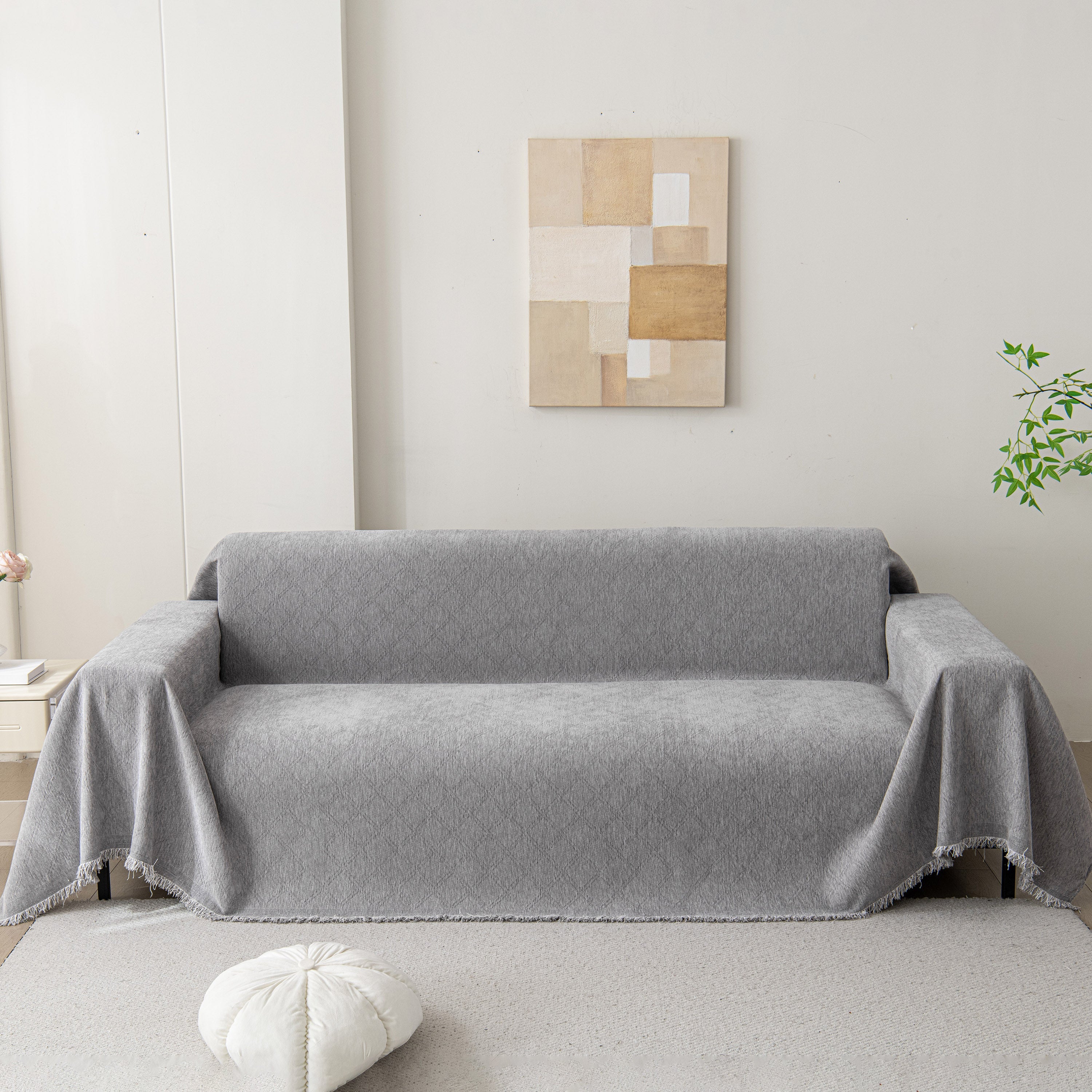 Soft Textured Couch Cover Slipcover Blanket, Modern Couch Covers For Dogs Washable