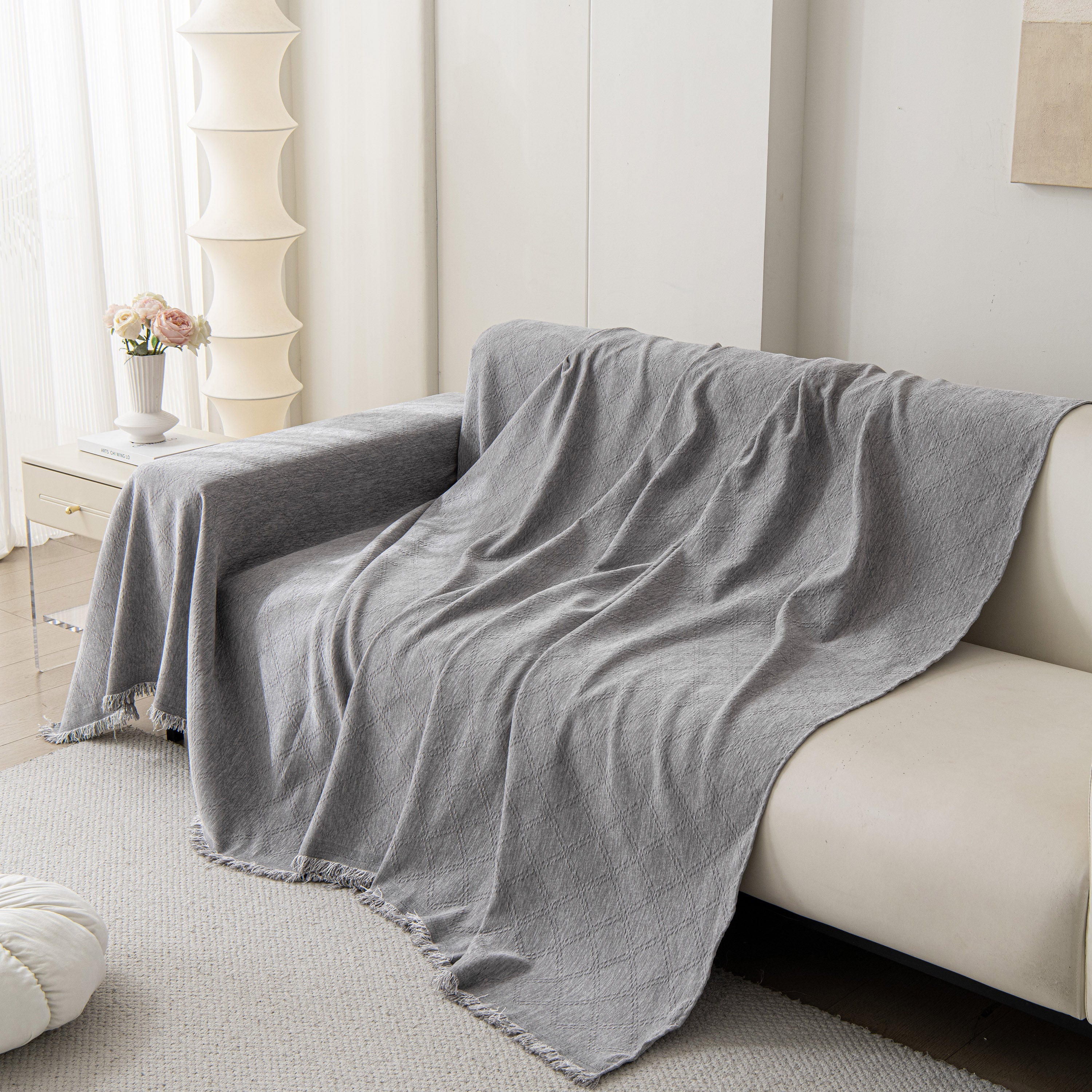 Soft Textured Couch Cover Slipcover Blanket, Modern Couch Covers For Dogs Washable