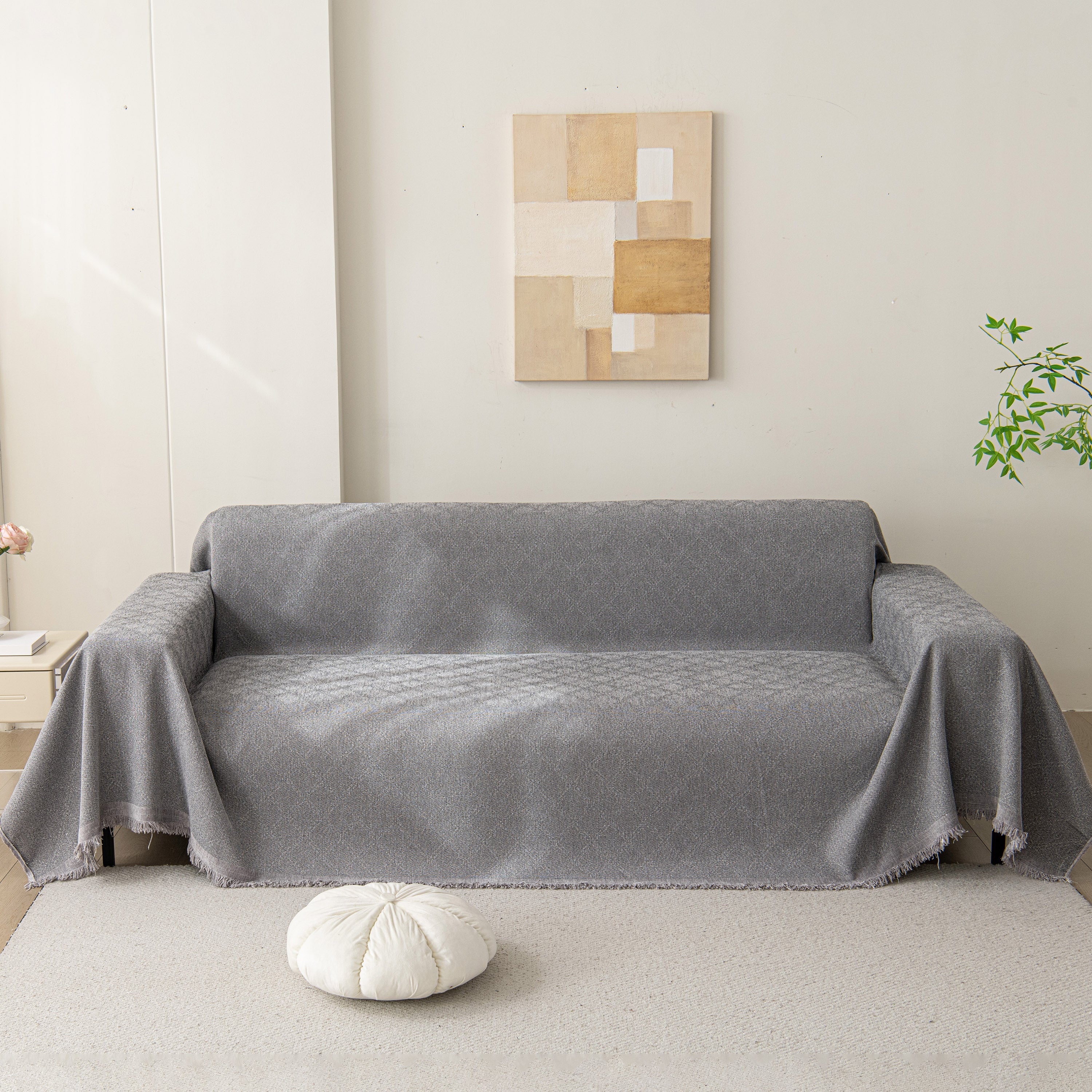 Soft Textured Couch Cover Slipcover Blanket, Modern Couch Covers For Dogs Washable