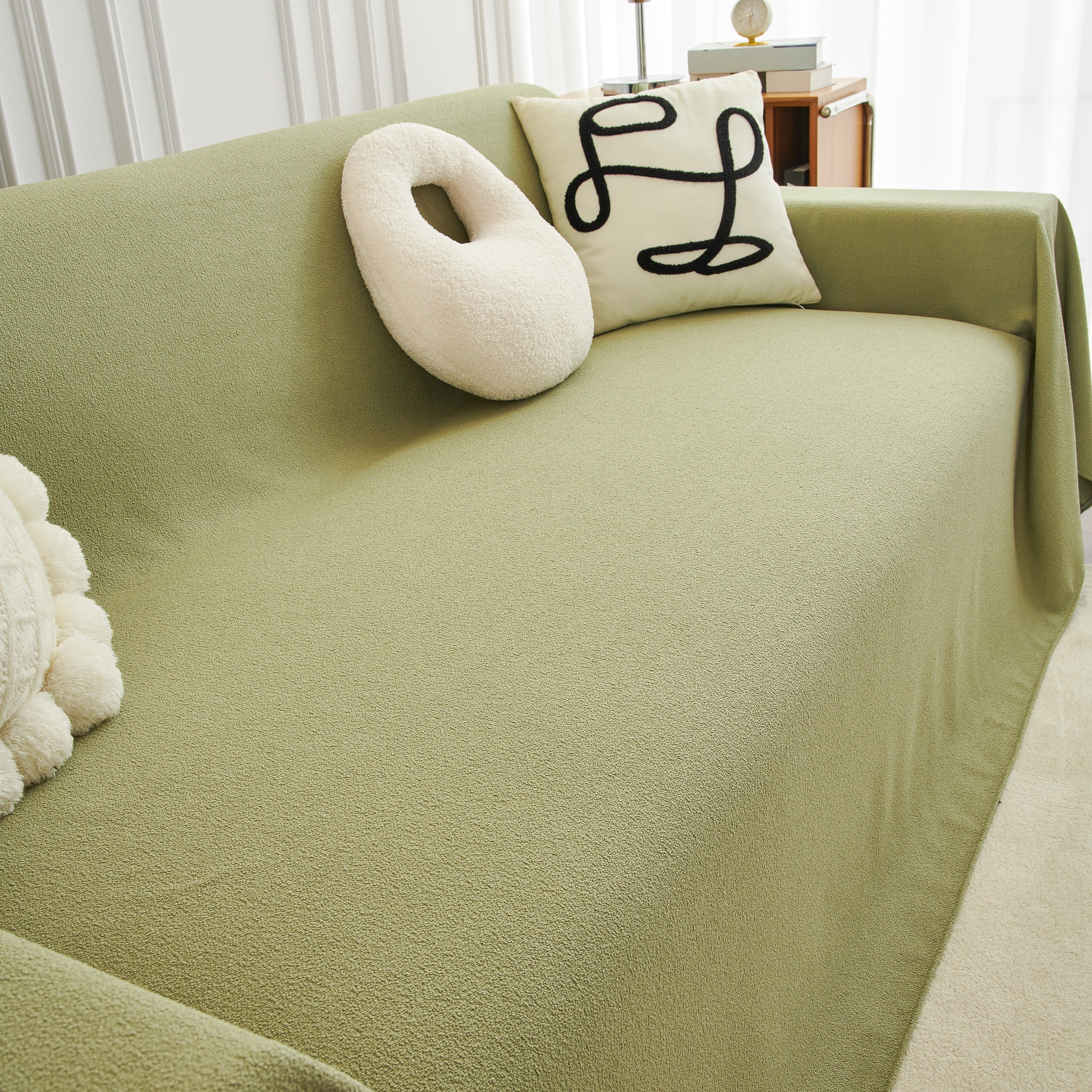 Teddy Throw Blanket And Stylish Slipcover For Couch, Waterproof Sofa Cover For Pets