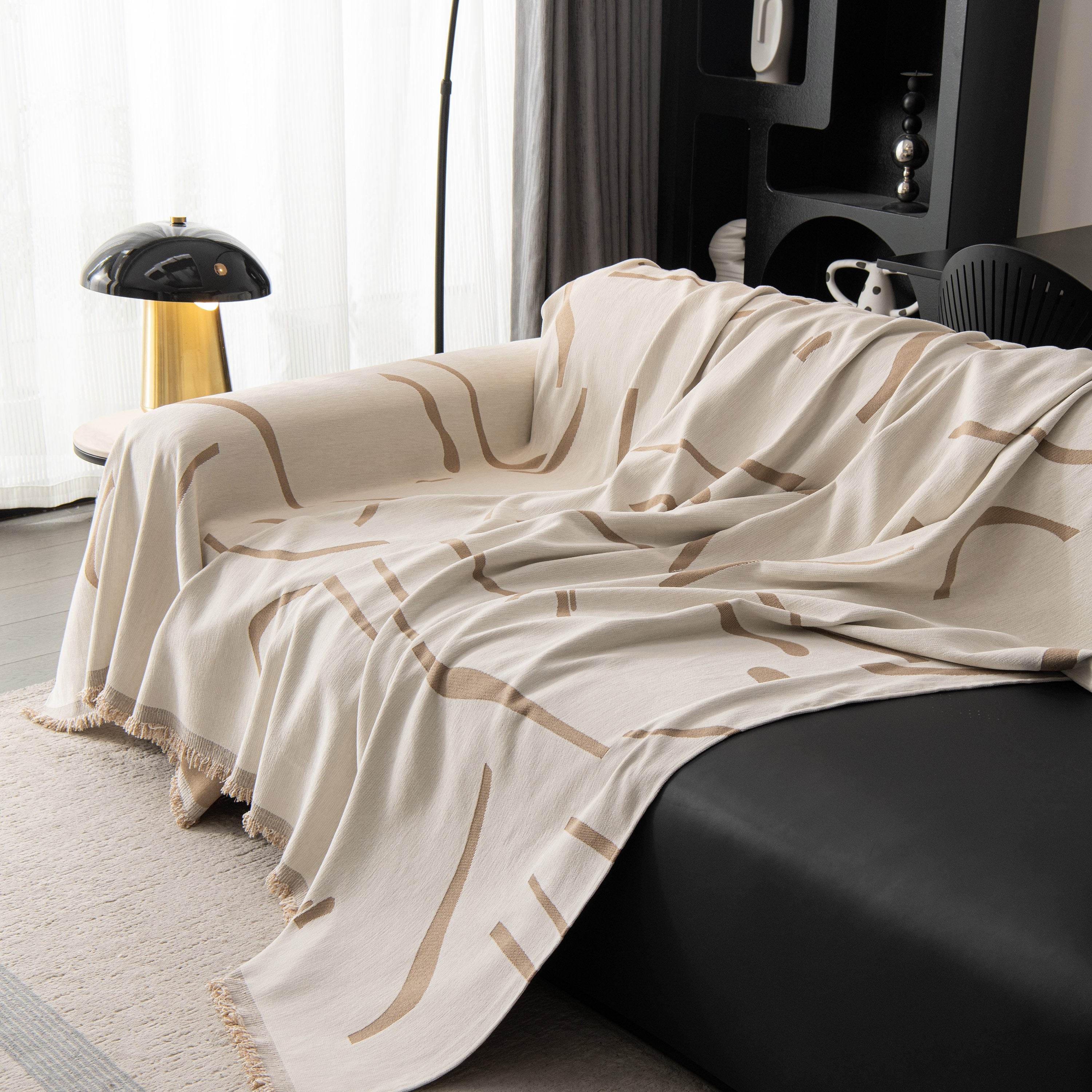 Modern Abstract Couch Cover Blanket, Decor Furniture Protector For Sectional Sofa