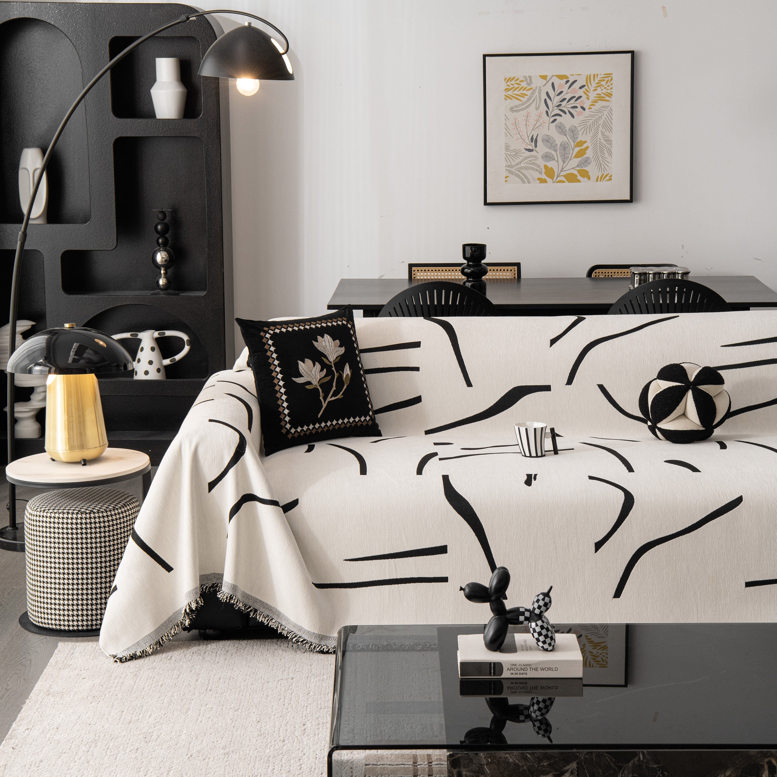 Modern Abstract Couch Cover Blanket, Decor Furniture Protector For Sectional Sofa