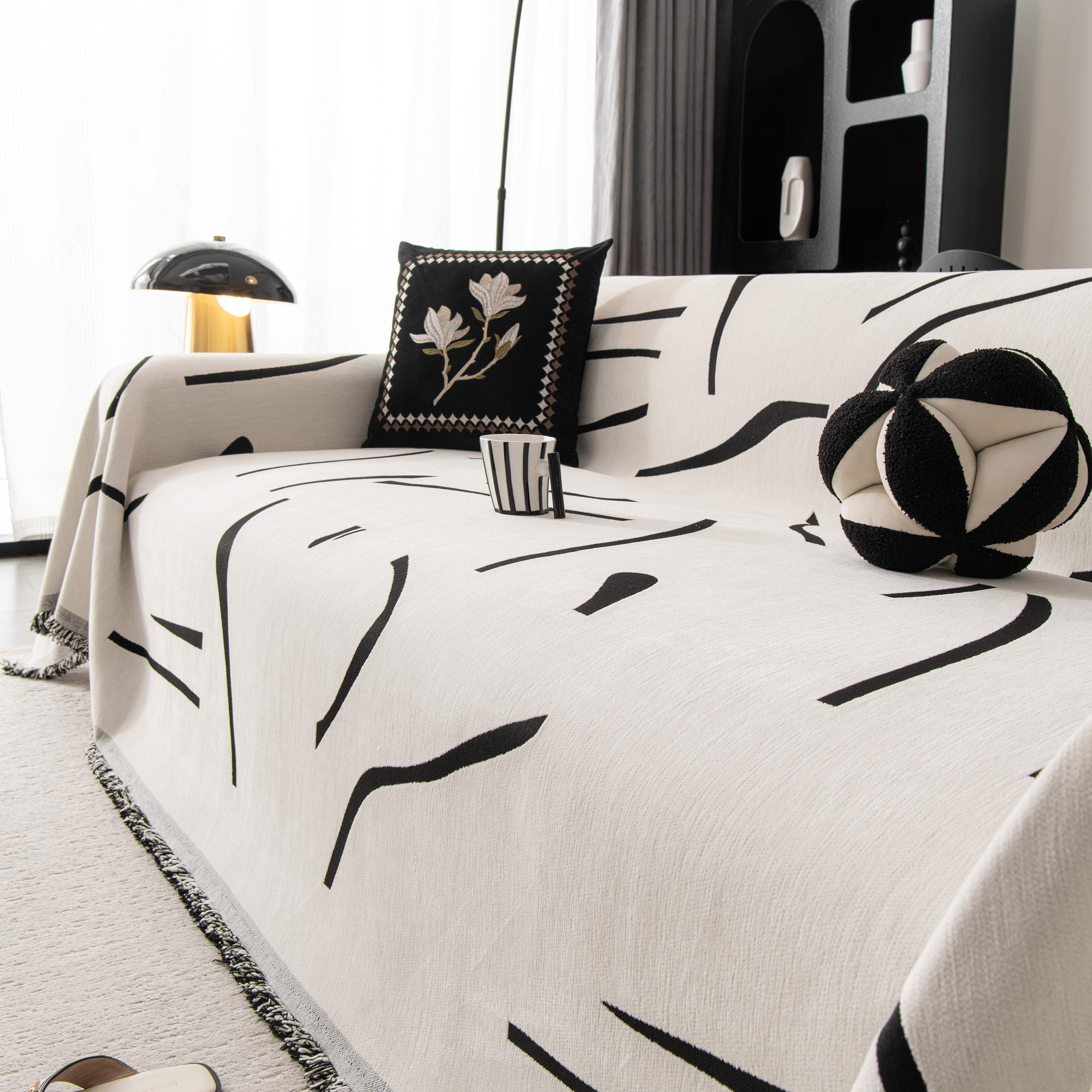 Modern Abstract Couch Cover Blanket, Decor Furniture Protector For Sectional Sofa
