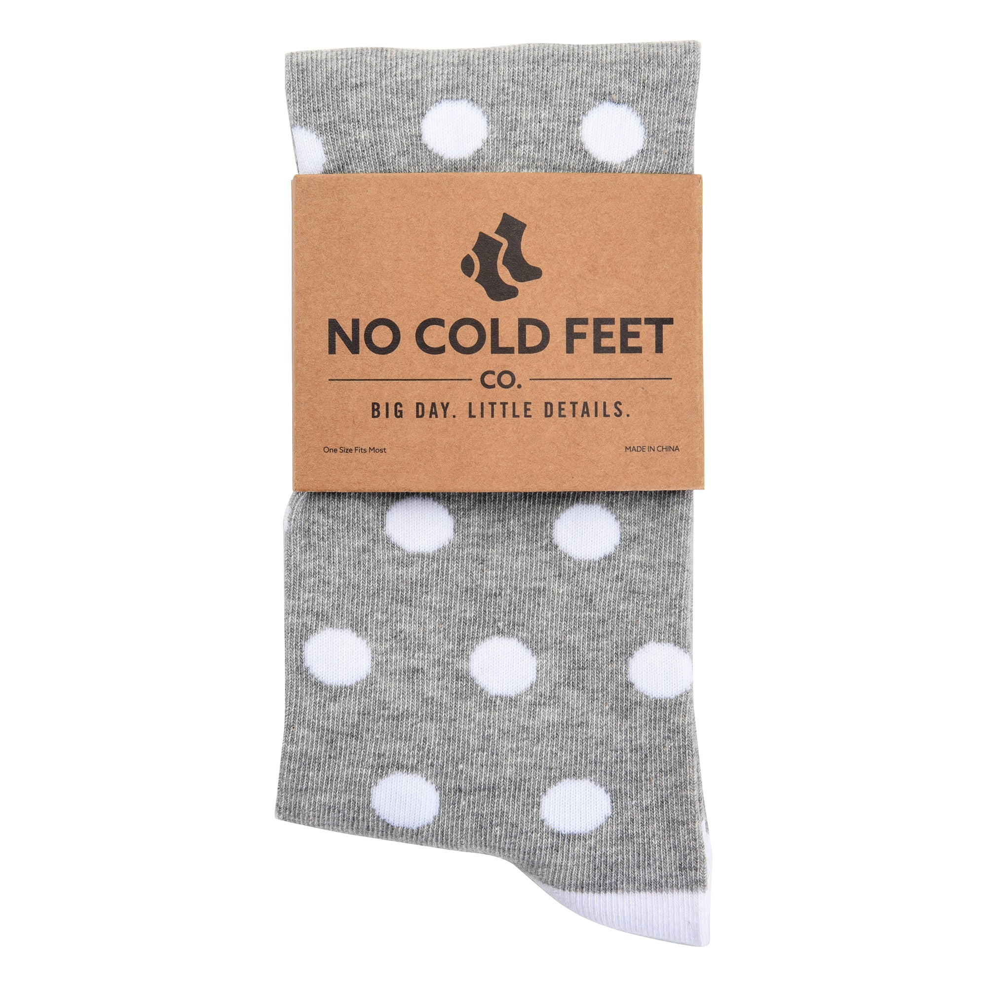 Grey Socks With White Polka Dot Socks