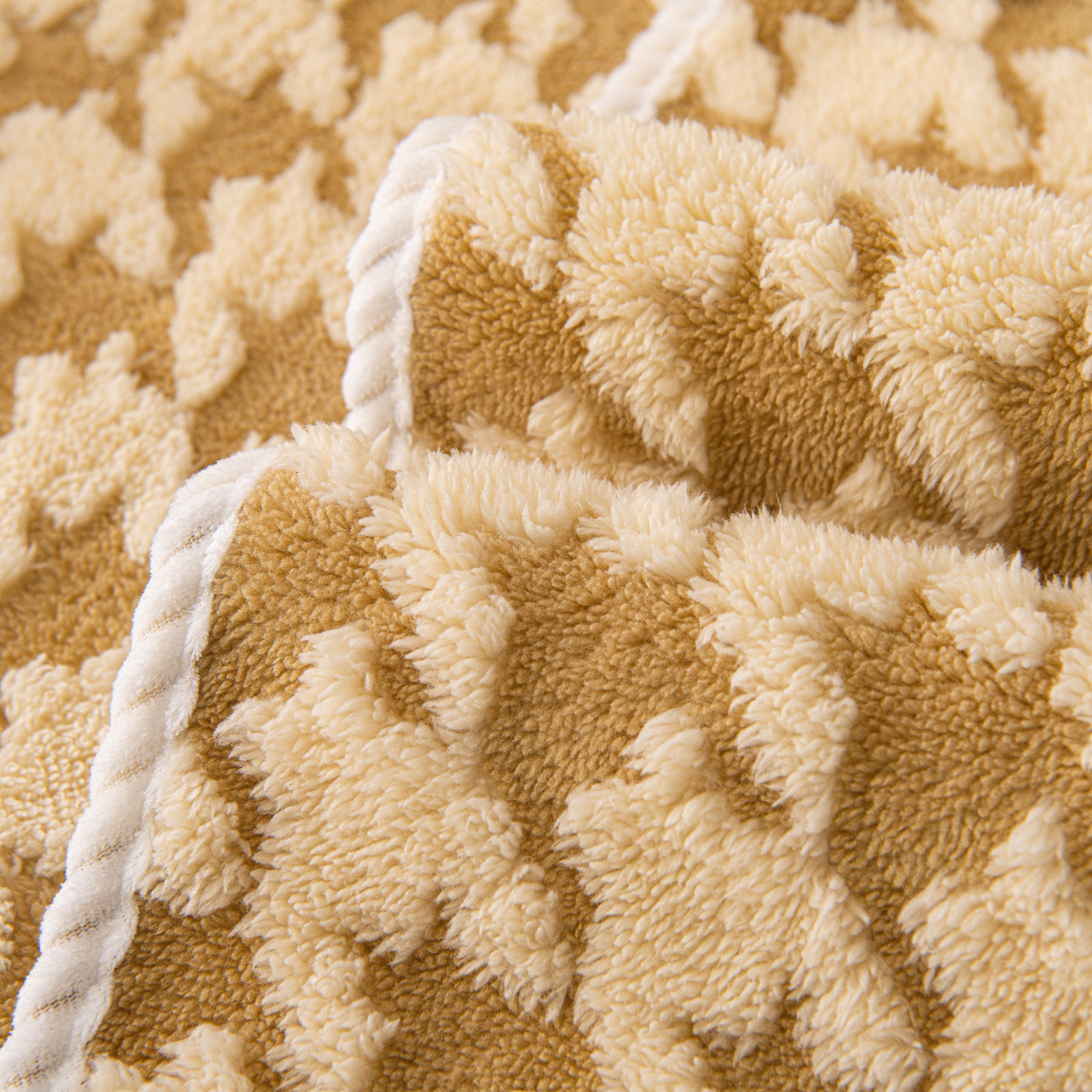 Winter Thickened Sherpa Fleece Houndstooth Sofa Cushion, Non-slip Sofa Cover With Plush